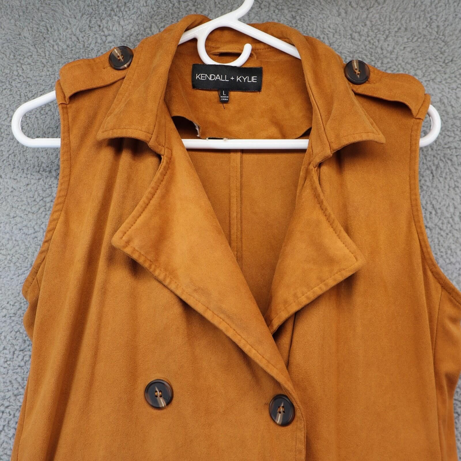 Kendall And Kylie Women Large Jacket Vest Kendall + Kylie Orange Button Long Size L / US 10 / IT 46 - 2 Thumbnail