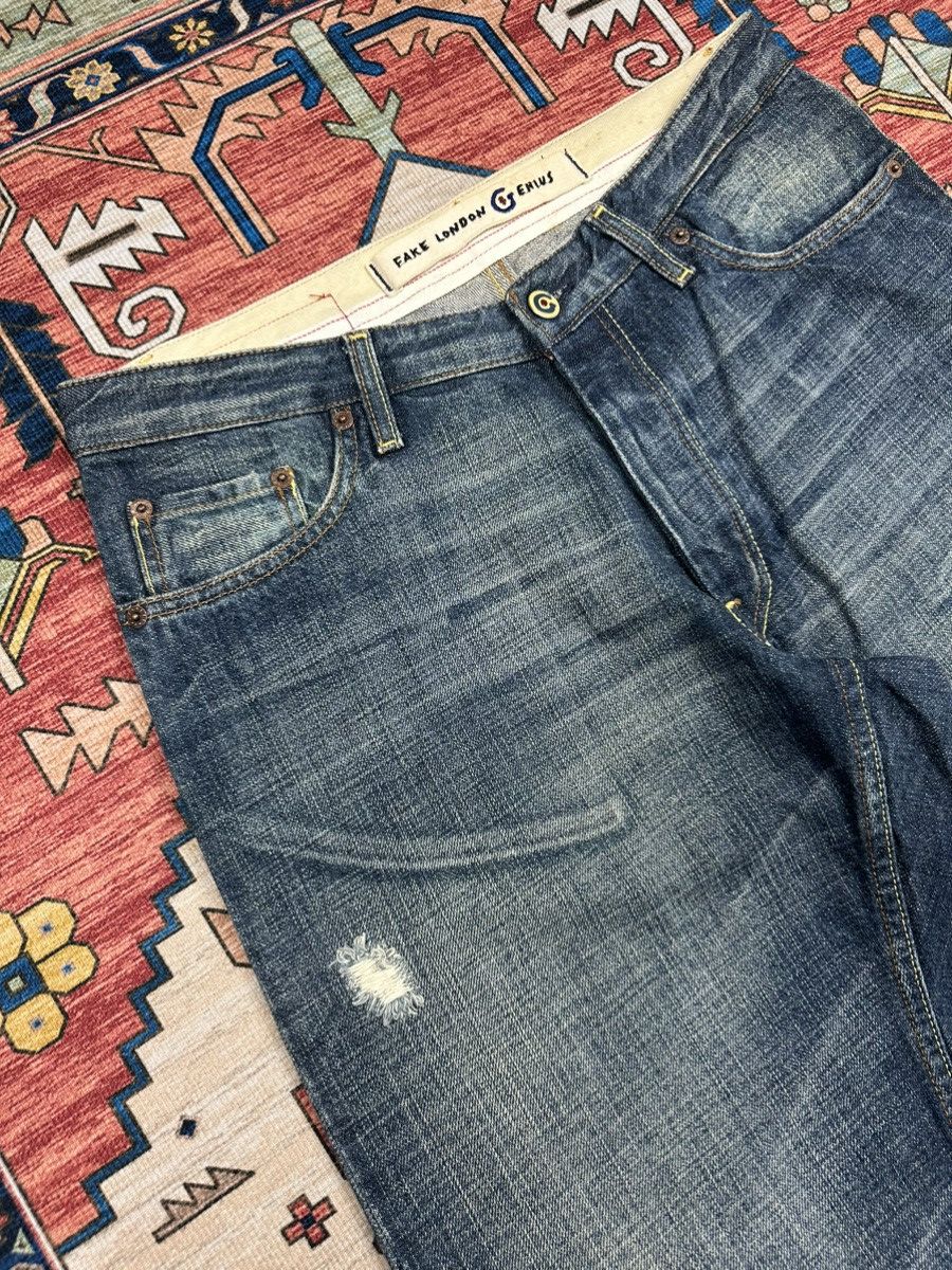 Fake London Genius 🔥FAKE LONDON GENIUS🔥DESTRESSED SELVEDGE DENIM Size US 34 / EU 50 - 5 Thumbnail