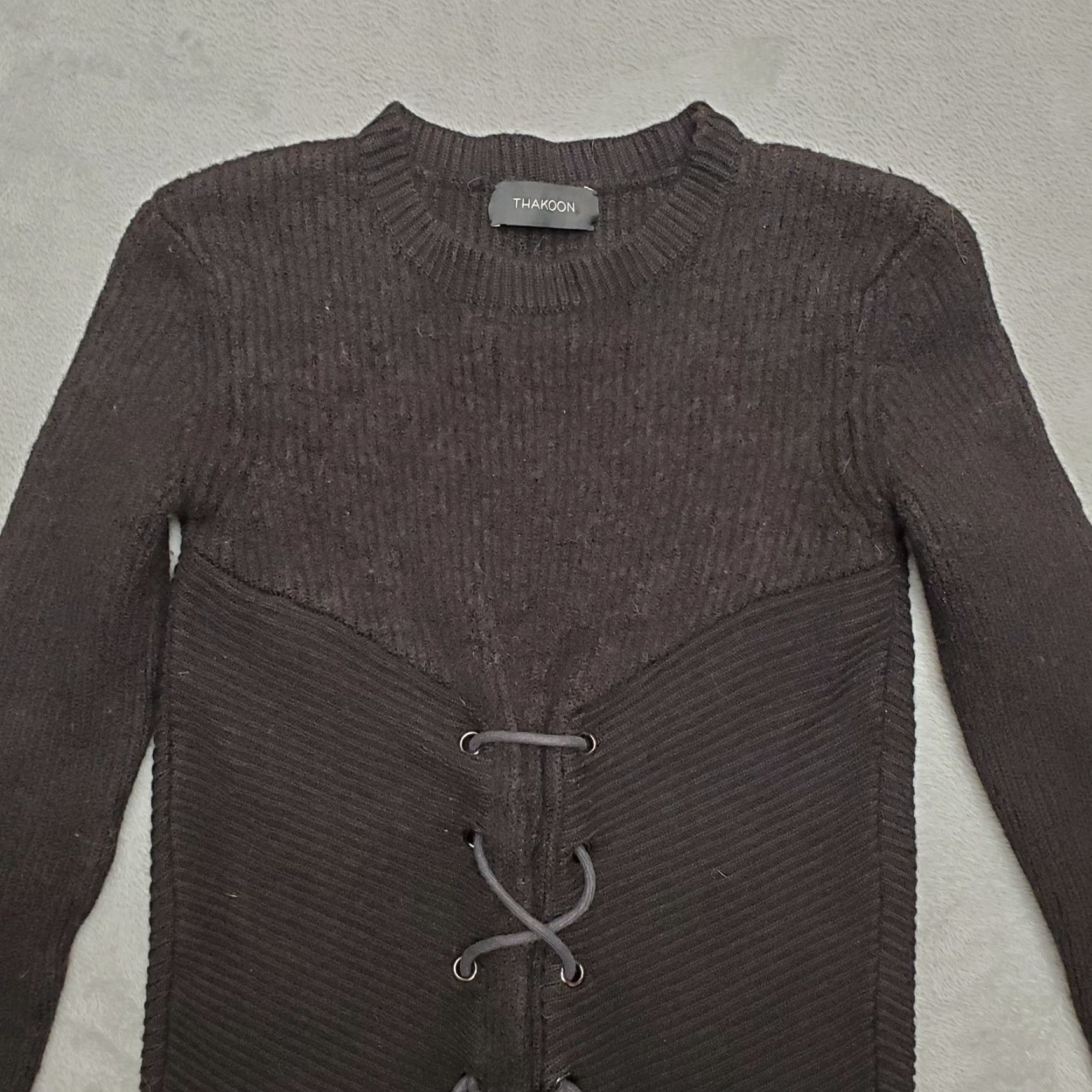 THAKOON Thakoon Sweater Dress Womens XS Black Merino Wool Blend Casual Size XS / US 0-2 / IT 36-38 - 2 Thumbnail
