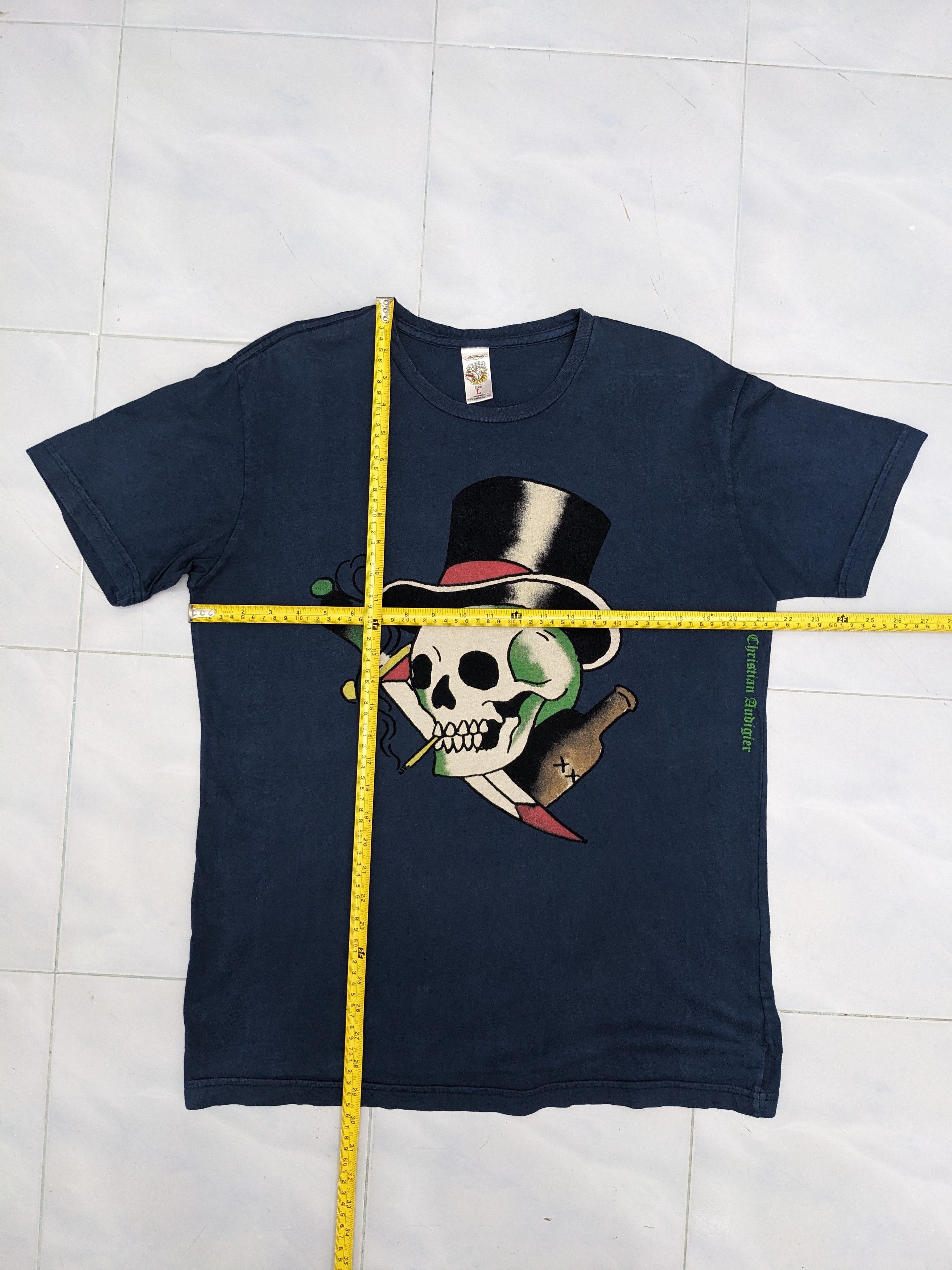 Ed Hardy Ed Hardy Chiristian Audigier Pushead Skulls Design Tshirt Size US L / EU 52-54 / 3 - 7 Thumbnail