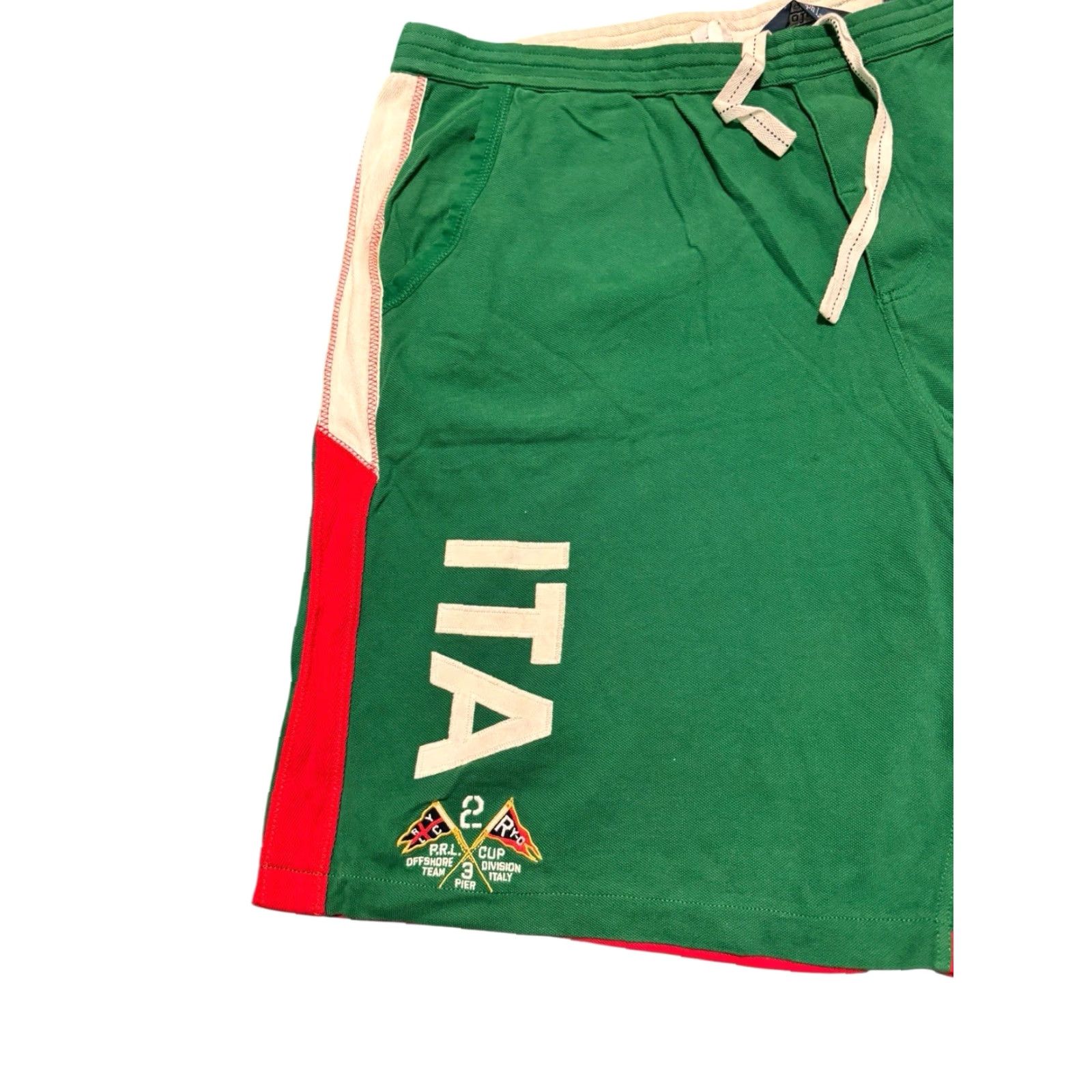 Polo Ralph Lauren VINTAGE Polo Ralph Lauren Big Pony Italia #2 PRL Cup Shorts 4XLT Tall Knit Cotton Polyester Green Mens Casual Polo Ralph Lauren shirt? Size US XXL / EU 58 / 5 - 6 Thumbnail