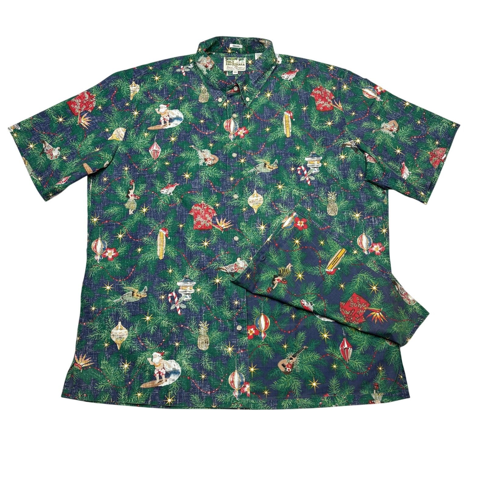 Reyn Spooner Reyn Spooner Mele Kalikimaka Reverse Print Aloha Shirt 2XL Size US XXL / EU 58 / 5 - 1 Thumbnail