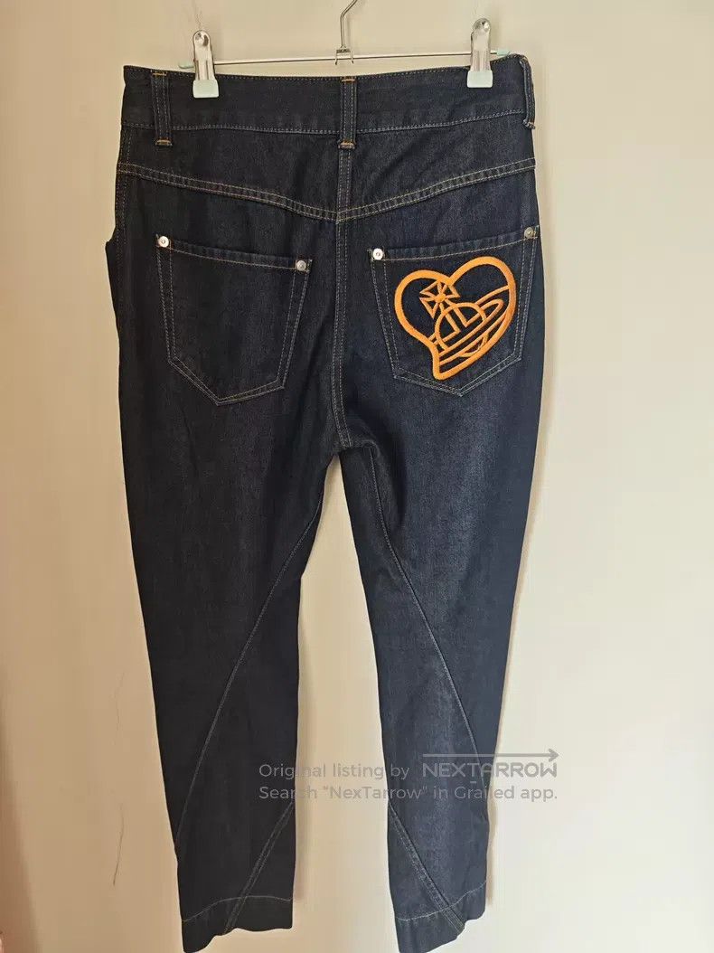 Vivienne Westwood Vivienne Westwood size 1 Heart Saturn Embroidered Denim Pan Size 22" - 2 Thumbnail