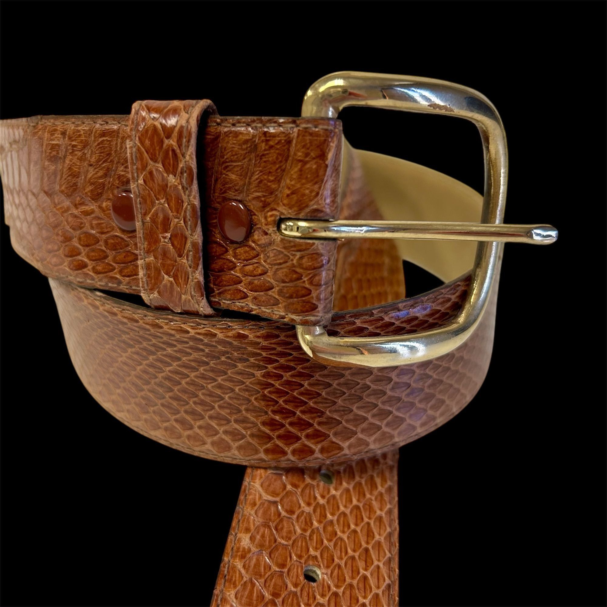 Other Vtg Leegin Silver Creek SNAKESKIN Cowboy Western Belt Size 36 - 1 Thumbnail