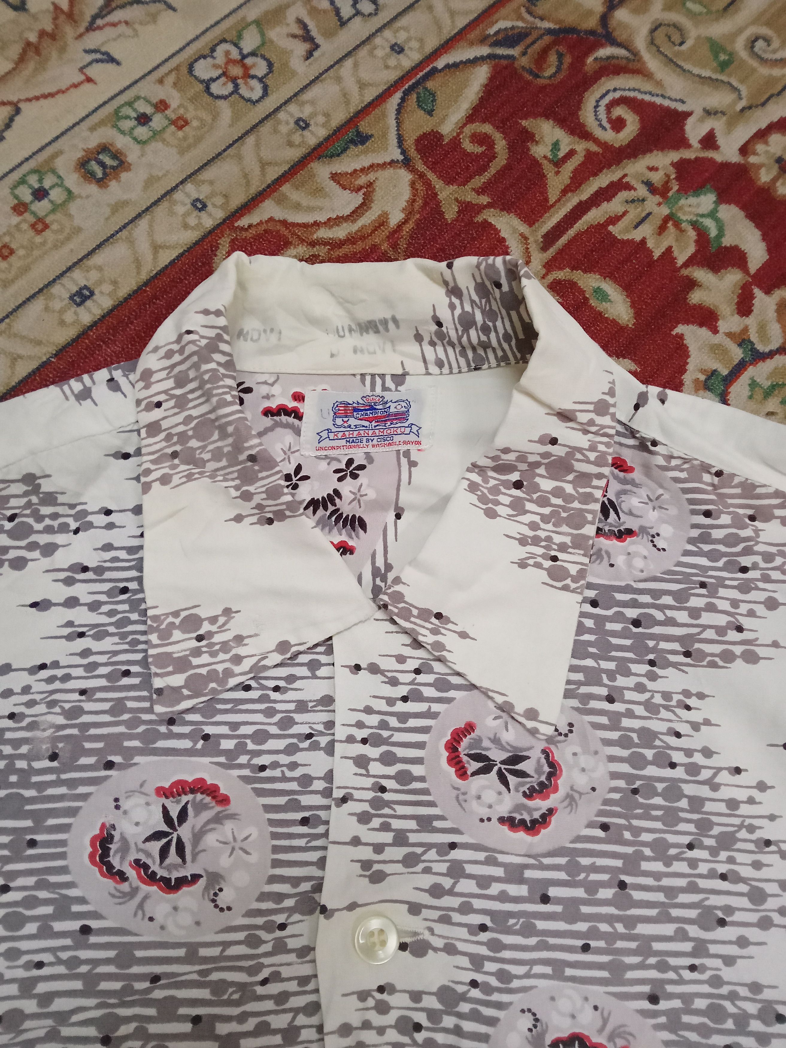 Duke Kahanamoku × Vintage Vintage Duke Kahanamoku Extremely Rare Rayon Shirt Size US L / EU 52-54 / 3 - 6 Thumbnail