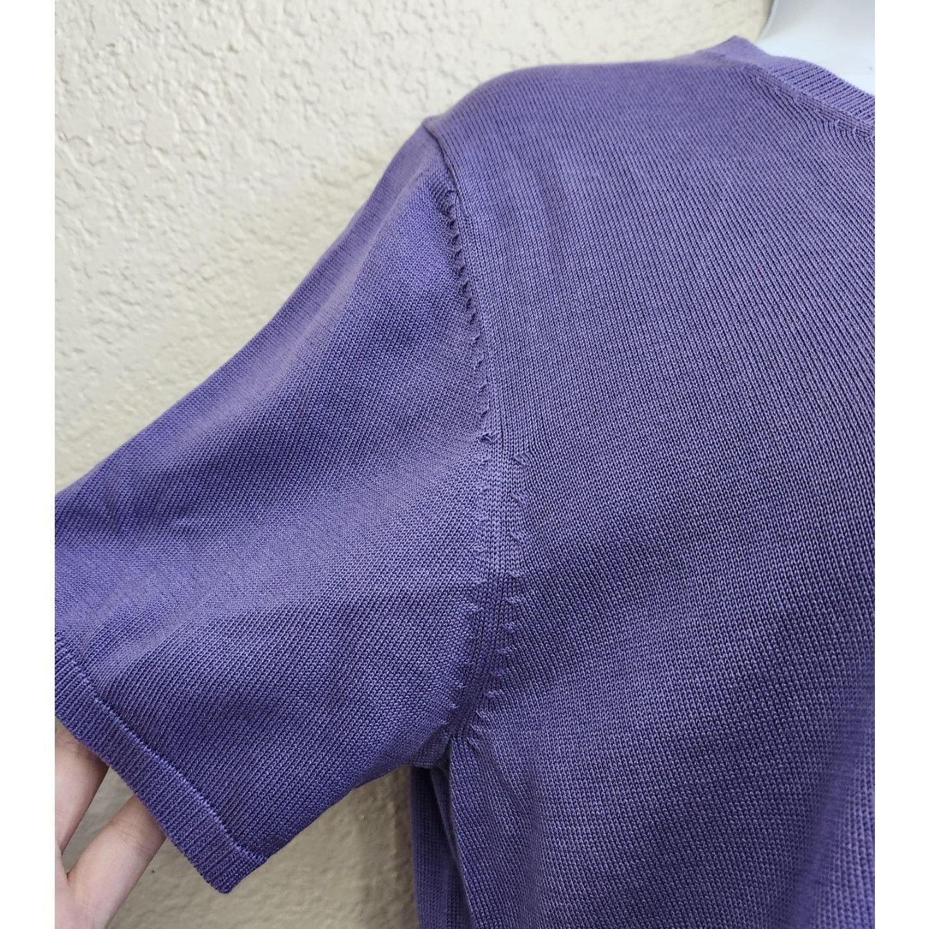 Other Draper's & Damon's Purple Tight Knit Silk Blend Top Large Size L / US 10 / IT 46 - 2 Thumbnail