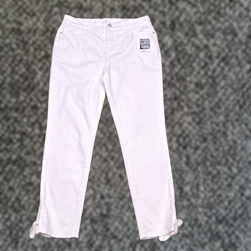 Vintage St Johns Bay Skinny Jeans Womens 12 White Mid Rise Stretch New Size 34" / US 12 / IT 48 - 1 Thumbnail