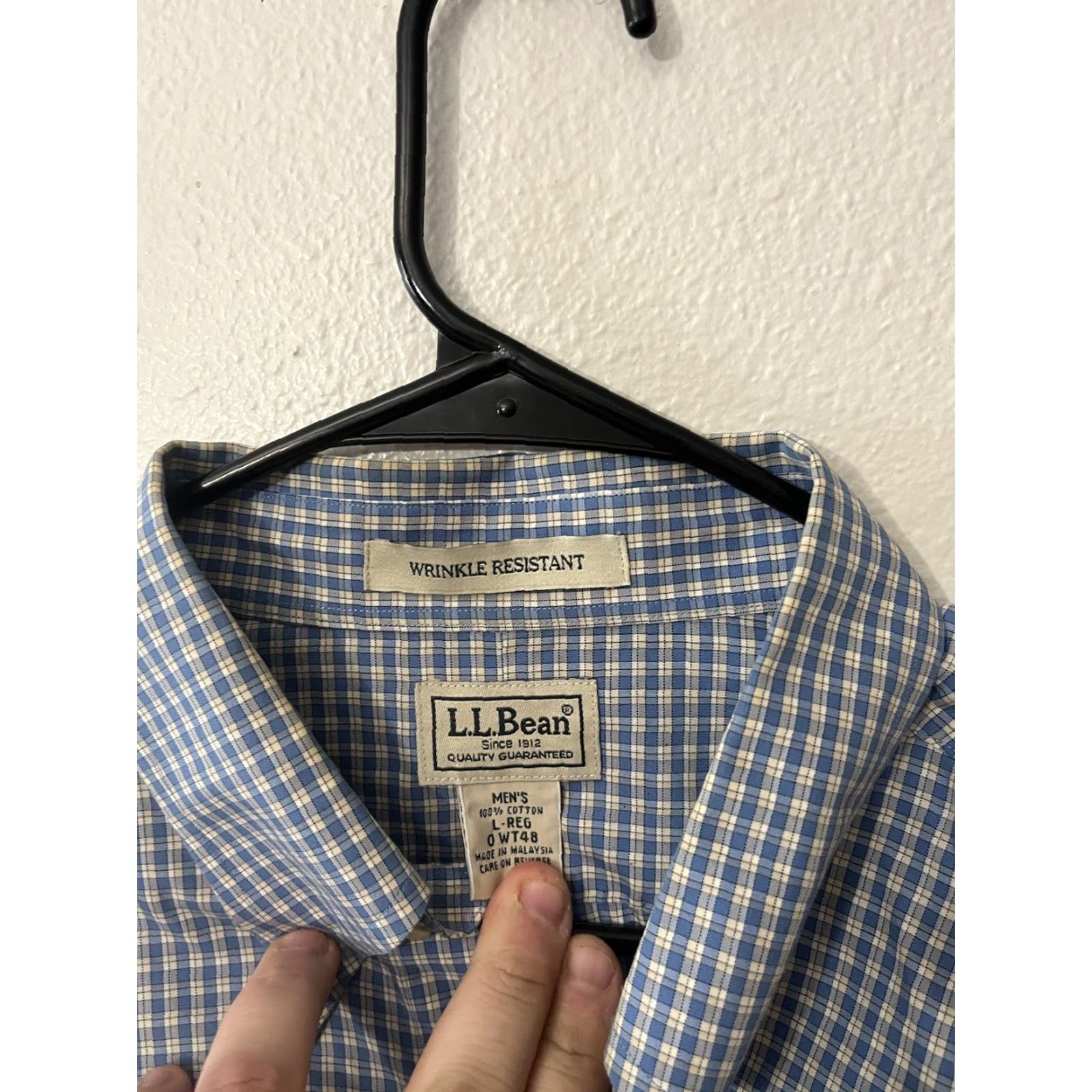 Vintage VINTAGE LL BEAN Plaid Button-Up Shirt Men L Blue Regular Cotton Casual 90s? Outdoor Mens Size US L / EU 52-54 / 3 - 3 Thumbnail