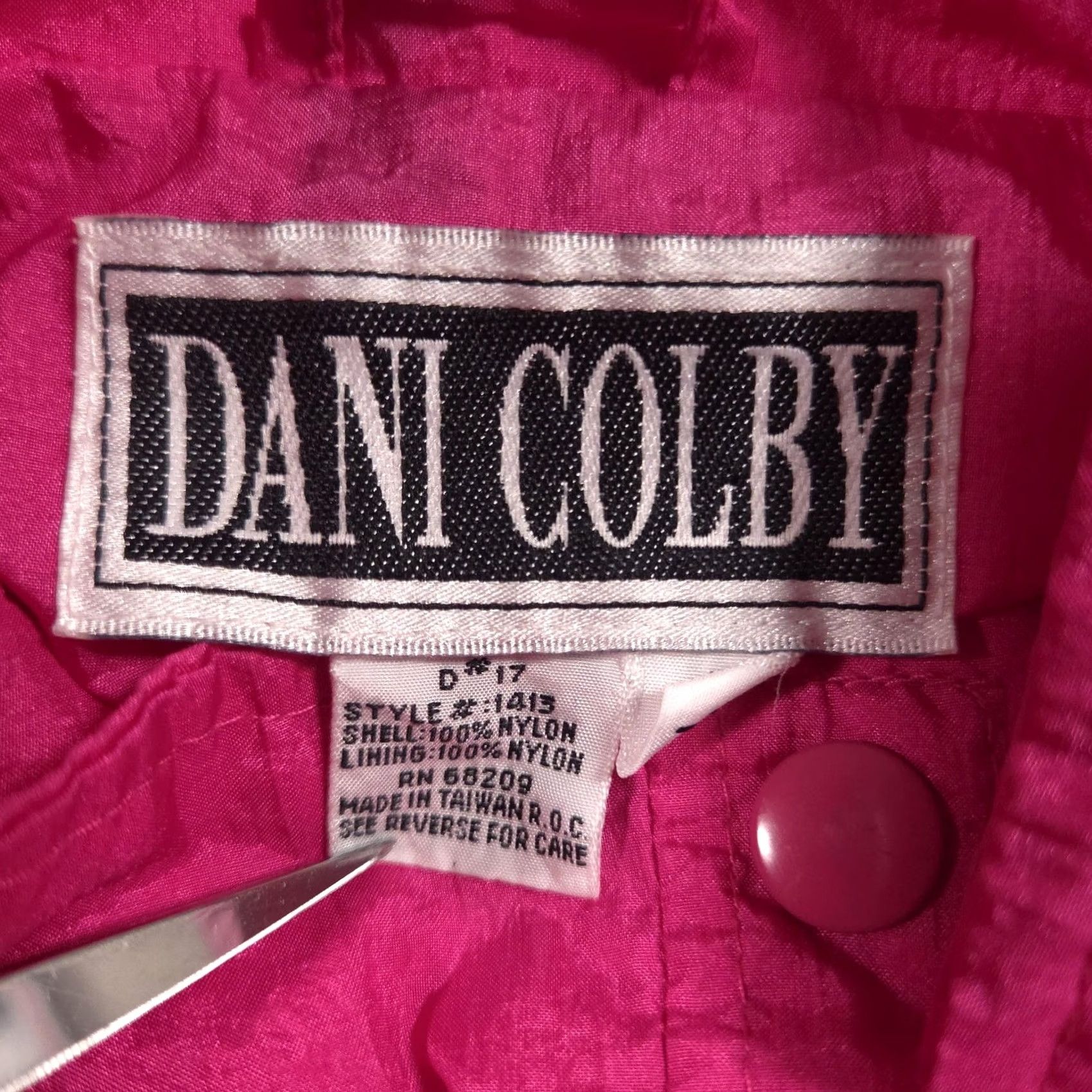 Pinko VINTAGE Dani Colby Jacket Womens Large Pink Snap Front Windbreaker Lightweight Jacket Size L / US 10 / IT 46 - 6 Thumbnail