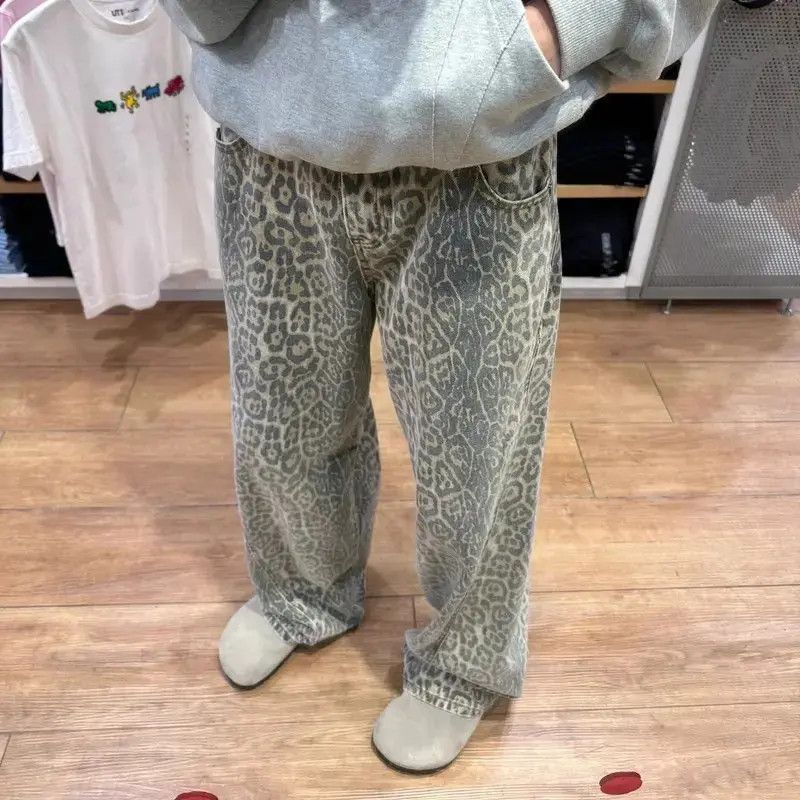 Japanese Brand Retro loose straight leg leopard print jeans Size US 32 / EU 48 - 3 Thumbnail