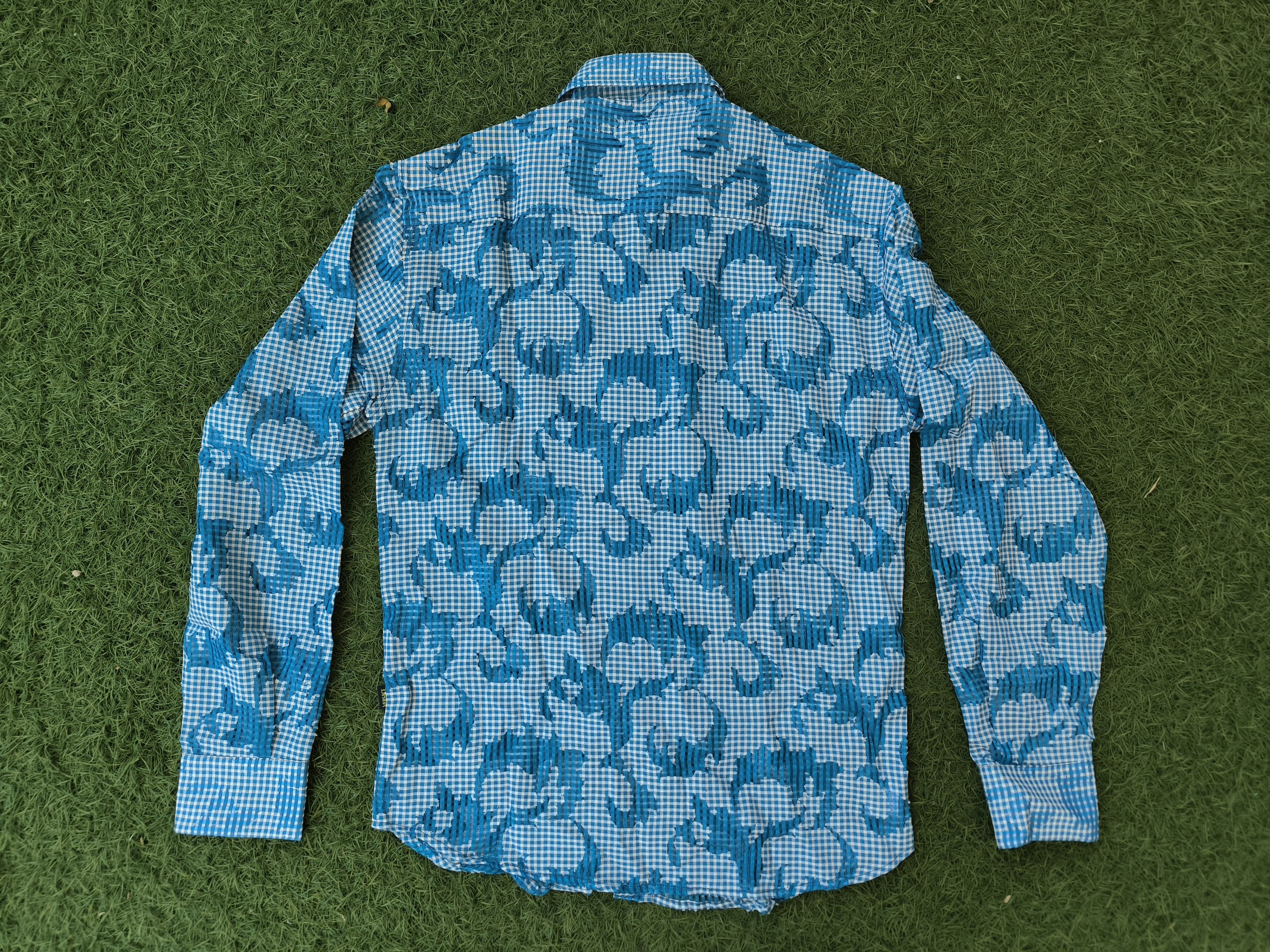 Versace Jeans Couture NOS Vintage Versace Jeans Couture Mesh Gingham Medusa Shirt Size US M / EU 48-50 / 2 - 8 Thumbnail