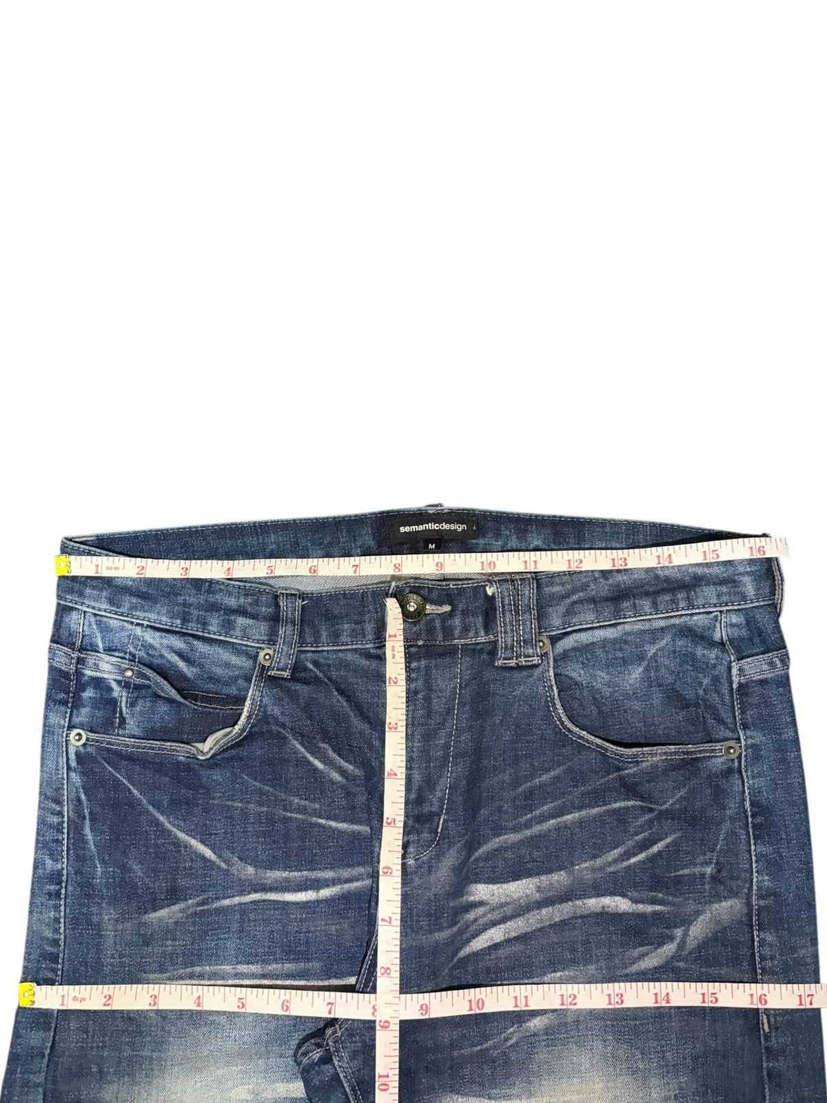 semanticdesign Vintage Semantic Design Faded Wash Distressed Jeans Size US 33 - 6 Thumbnail