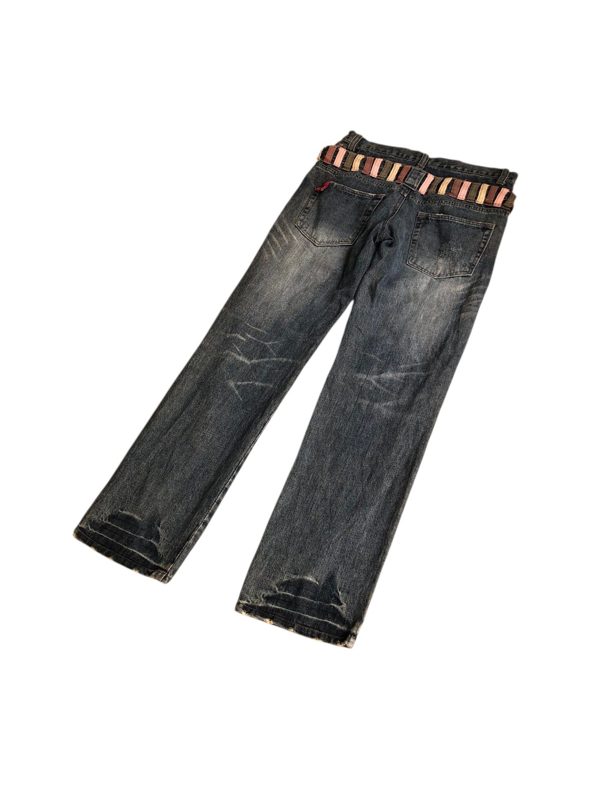 If Six Was Nine 2000s Double Waist Fading Jeans Vkei style Y2k Japanese Size US 30 / EU 46 - 4 Thumbnail