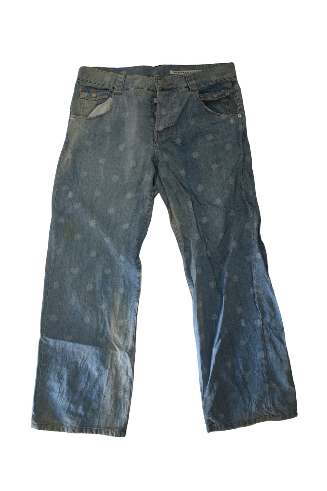 If Six Was Nine × Issey Miyake × Japanese Brand VINTAGE SUNOAKUWAHARA BY ISSEY MIYAKE DENIM JEANS SIZE 33 Size US 33 - 1 Thumbnail