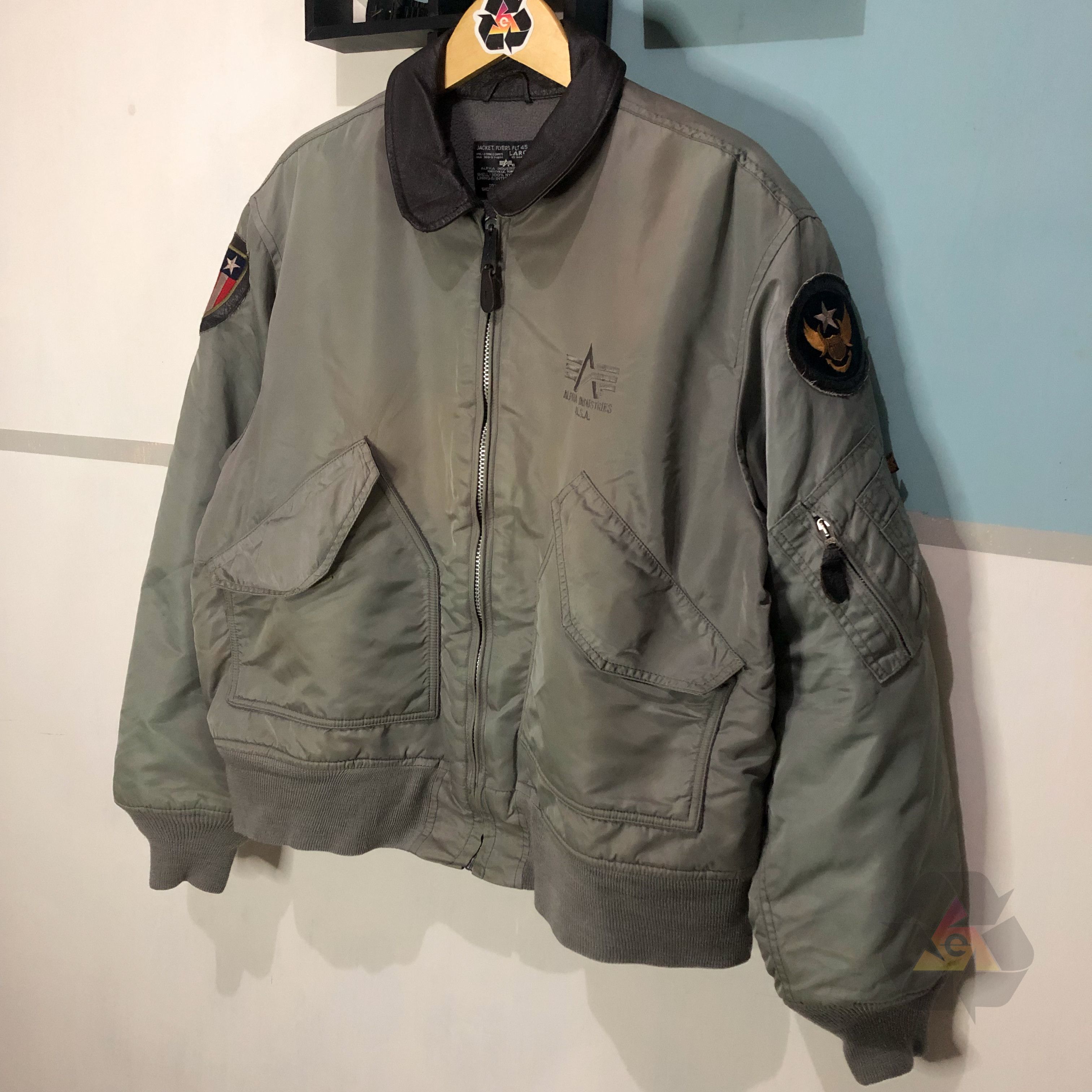Alpha Industries Vintage 90s Alpha Industries Flayer's FLT45F Mil-J-5062 Size US L / EU 52-54 / 3 - 3 Thumbnail