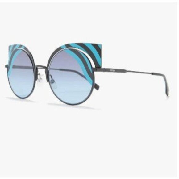 Fendi Fendi Womens Blue Cat Eyes Metal Frame 53mm Modified Sunglas Size ONE SIZE - 3 Thumbnail