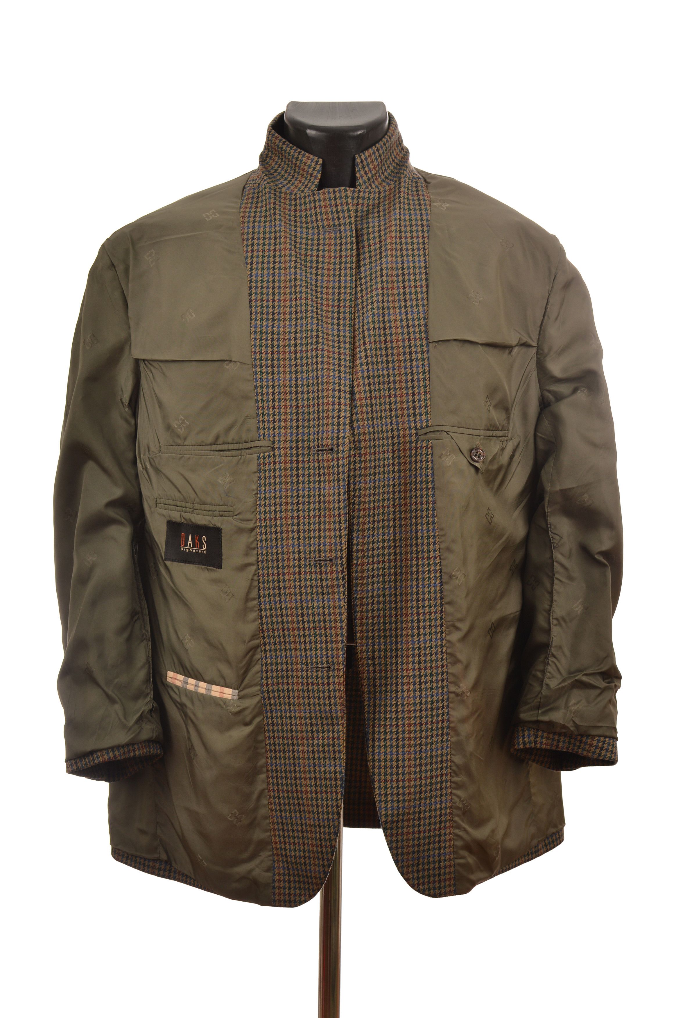 DAKS Daks Signature Vintage Houndtooth Blazer Jacket Size 42S - 6 Thumbnail