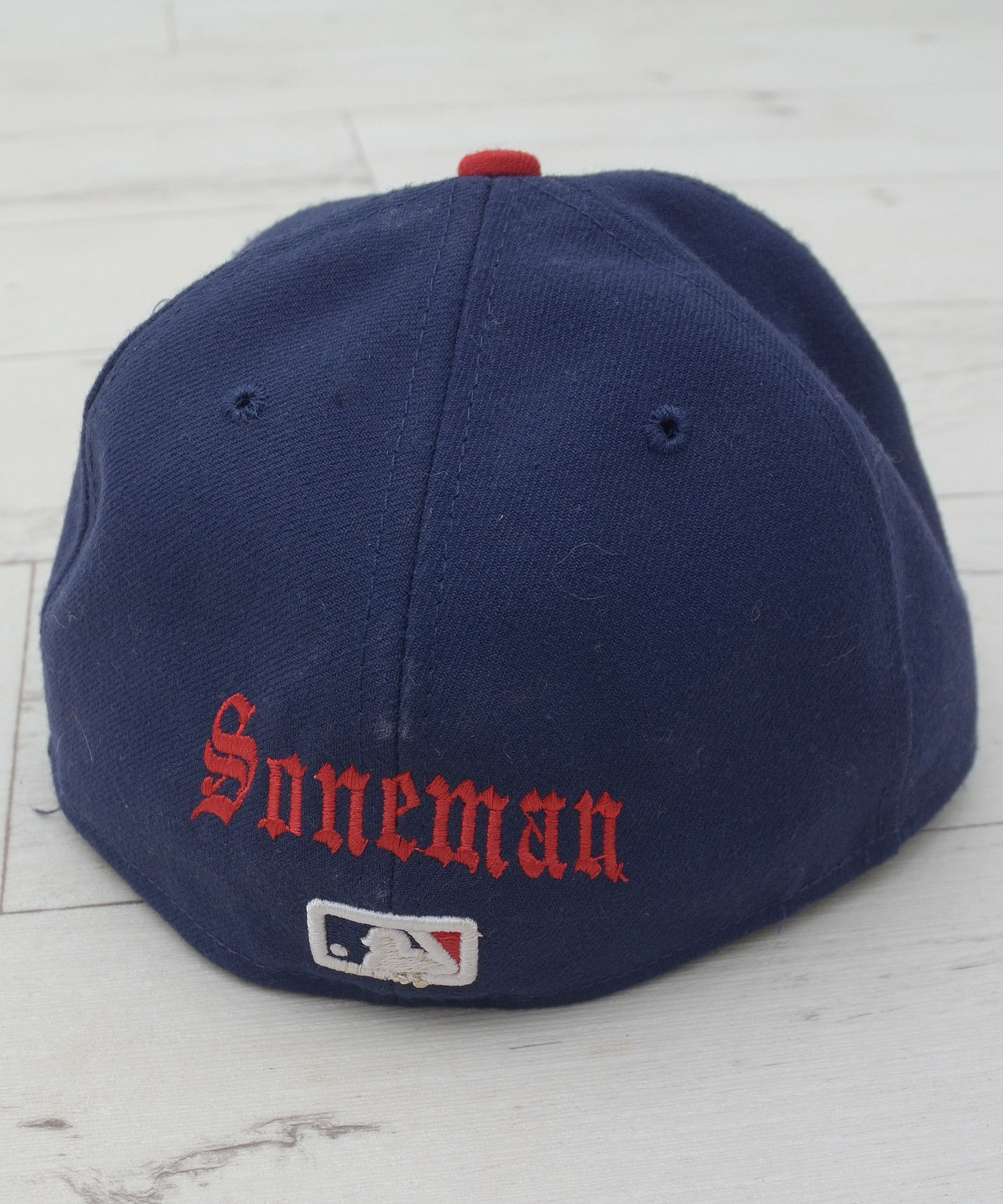 MLB × NBA × New Era SZ 7 1/8 Navy Red CLEVELAND INDIANS CHIEF WAHOO New Era Hat Size ONE SIZE - 6 Thumbnail