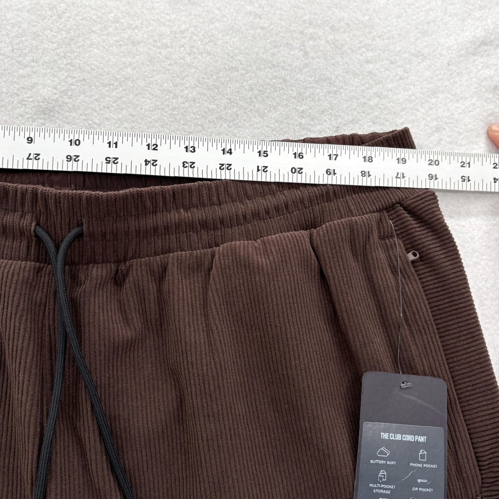 Fabletics Fabletics The Club Cord Pant Mens 2XL Brown Corduroy Sweatpants Zip Pocket NWT Size US 39 - 7 Thumbnail