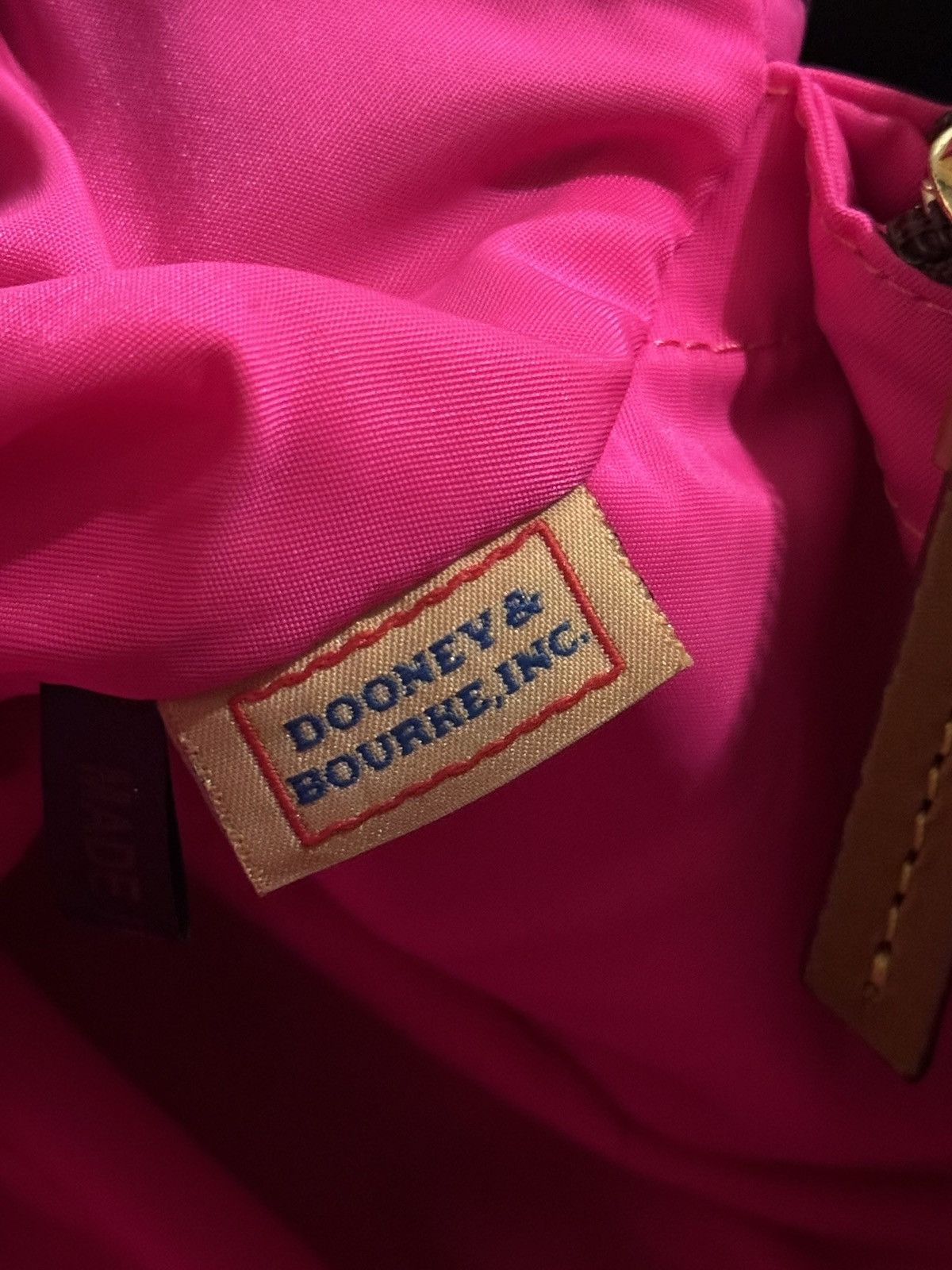 Dooney & Bourke Dooney & Bourke "Victoria" Black Nylon Shoulder Bag hot pink Size ONE SIZE - 6 Thumbnail