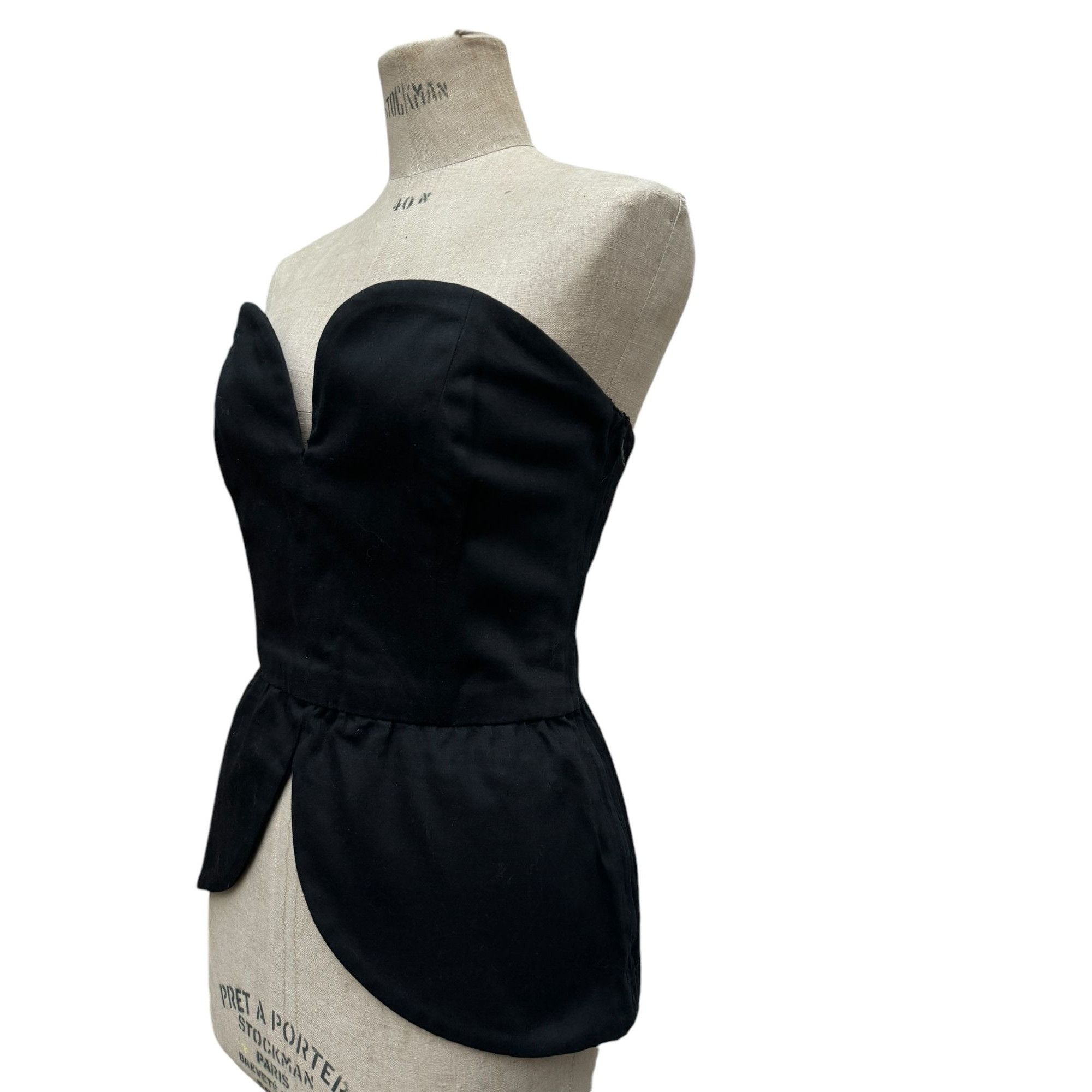 Yves Saint Laurent Vintage 1970s Black Bustier Top Size M / US 6-8 / IT 42-44 - 3 Thumbnail