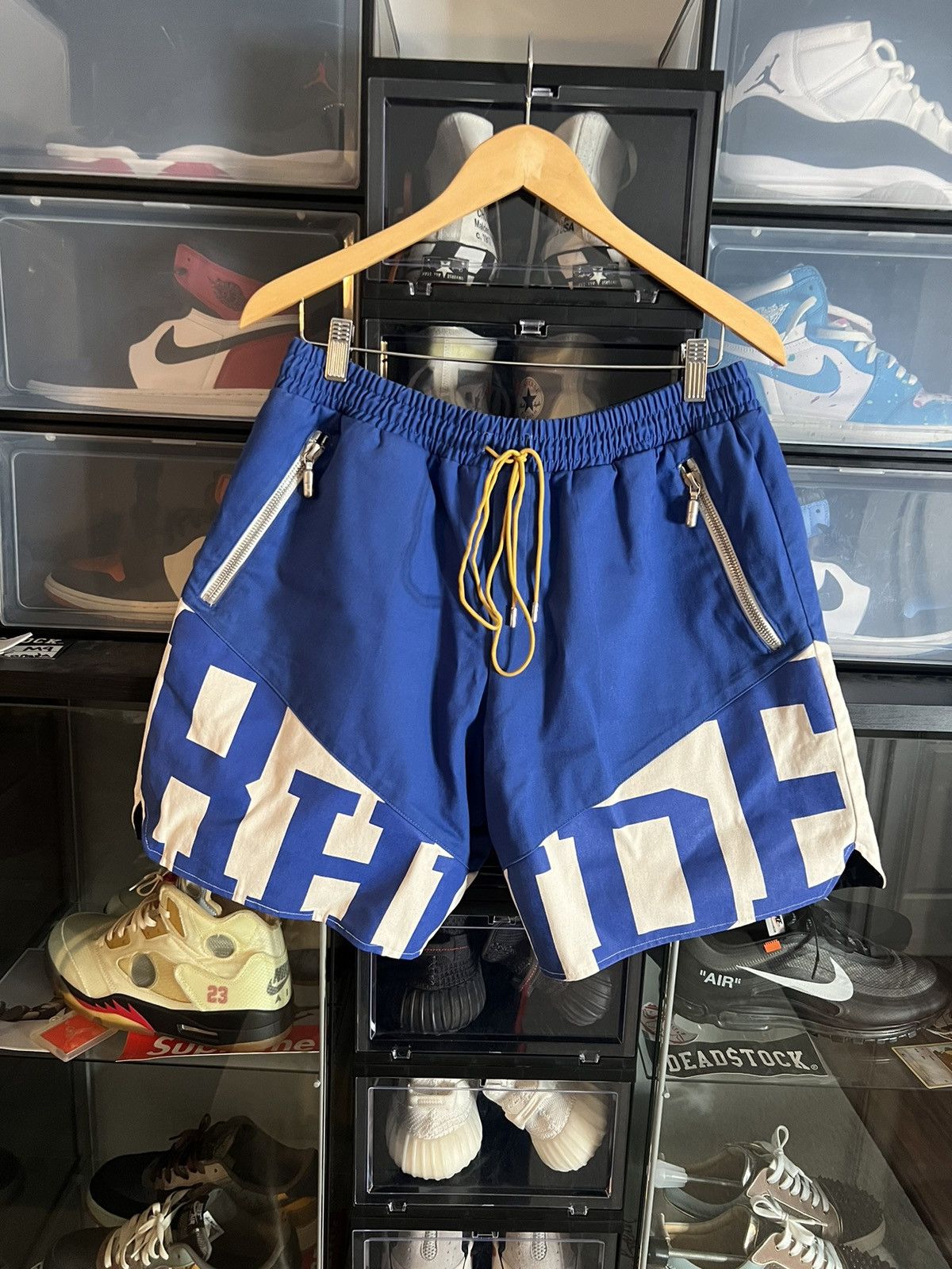 Image of Rhude Hide Shorts in Blue, Men's (Size 36)