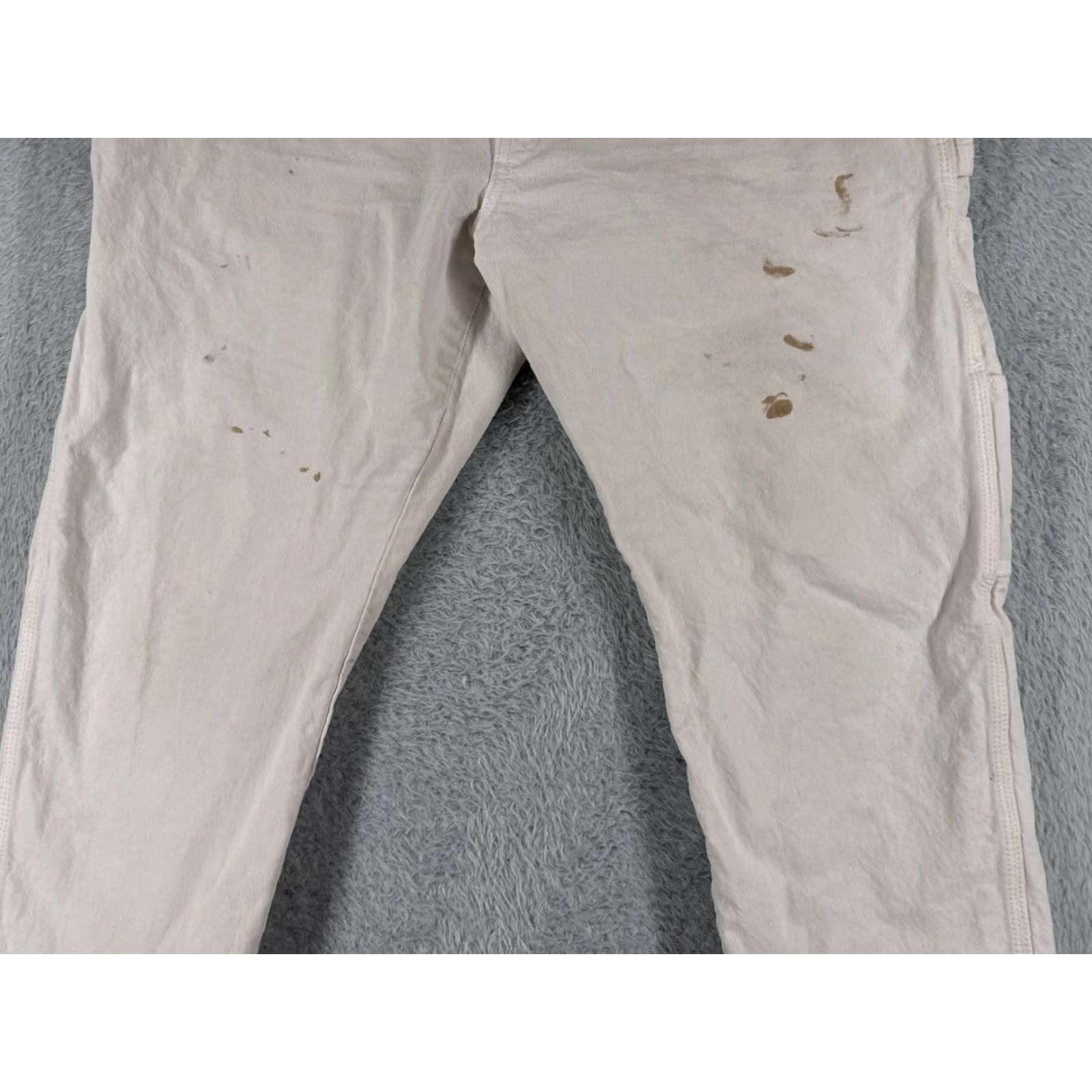 Dickies Dickies Carpenter Pants White 38 Adult Men Denim Workwear 5-Pocket Regular Straight Cotton Pants Mens 36x27 Thread: Paint, Logo, Vintage: No Size US 38 / EU 54 - 3 Thumbnail
