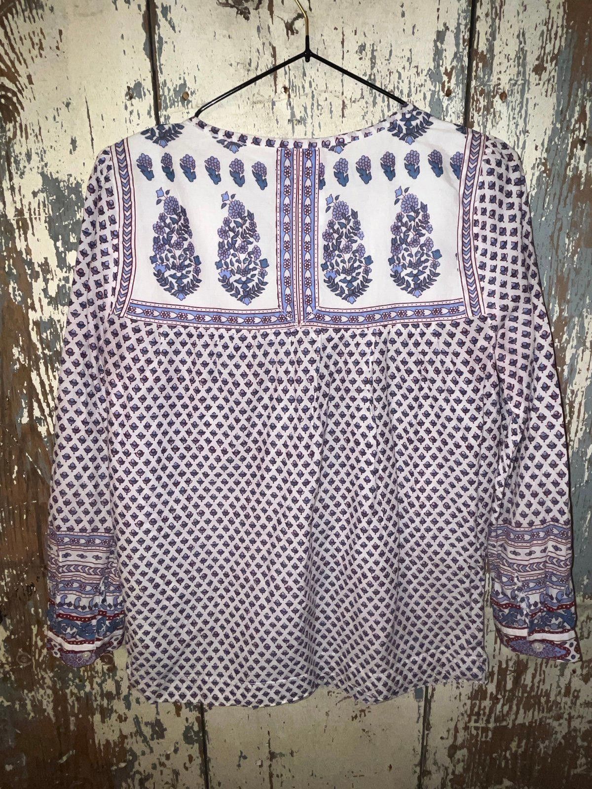 Designer Point Sur womens Boho top size 0 XS Cotton Popover blouse Size XS / US 0-2 / IT 36-38 - 6 Thumbnail