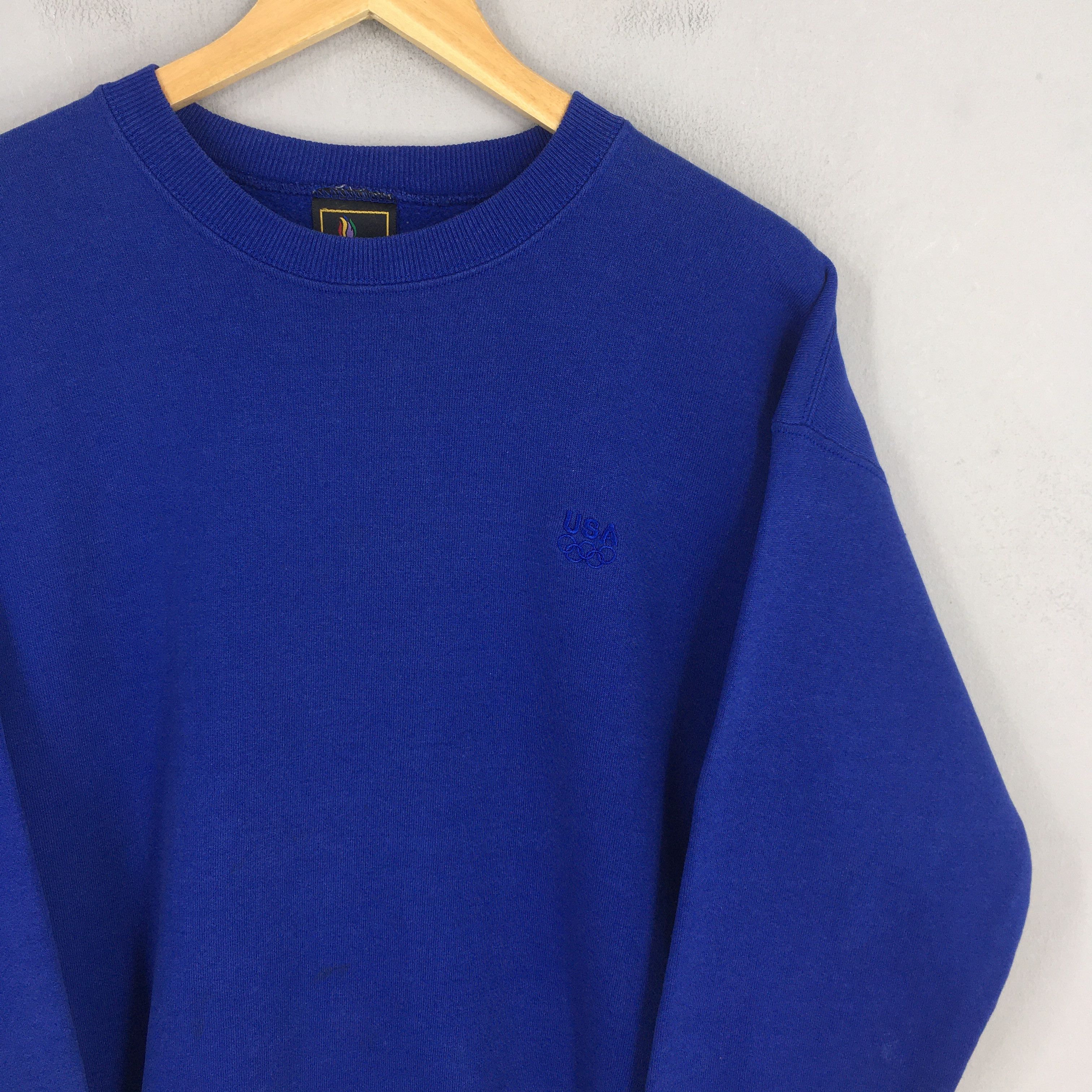 USA Olympics Vintage 90s Olympics Summer Games Blue Sweatshirt Medium Size US M / EU 48-50 / 2 - 2 Thumbnail