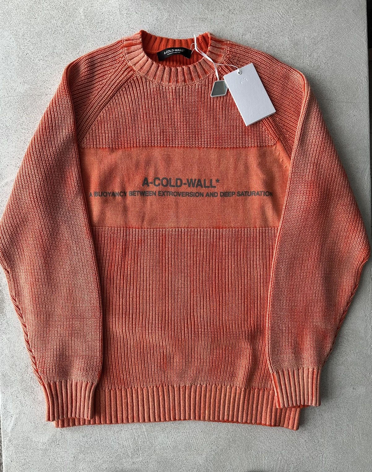 A-COLD-WALL* A-COLD-WALL* Sweater Logo Washed Neon Orange Size US M / EU 48-50 / 2 - 1 Thumbnail