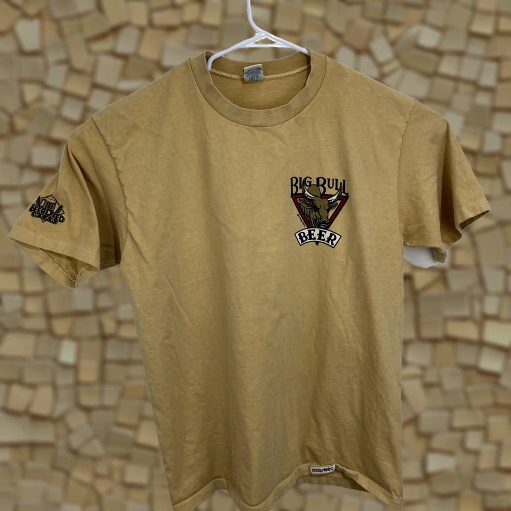 Vintage VINTAGE Crazy Shirts T Shirt Bull Logo 90s Beer Mens L Beige Short Sleeve Crew Neck Graphic Print USA Size US L / EU 52-54 / 3 - 1 Thumbnail