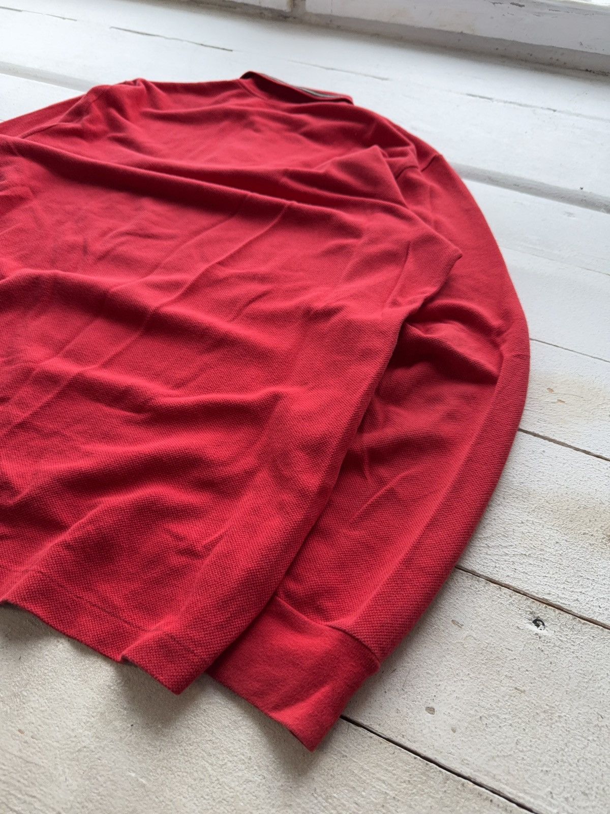 Polo Ralph Lauren 00s. Polo Ralph Lauren Red Long Sleeve Polo Shirt Vintage L Size US L / EU 52-54 / 3 - 11 Thumbnail