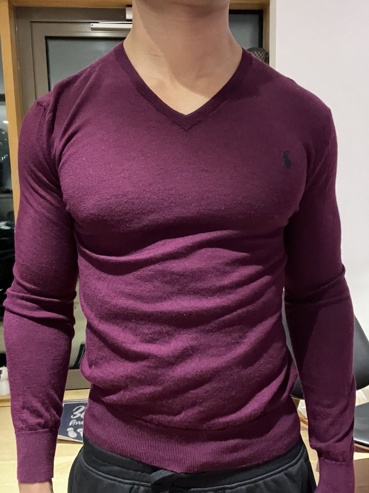 Polo Ralph Lauren Polo Ralph Lauren Burgundy V Neck Knit Sweater Jumper SizeM Size US M / EU 48-50 / 2 - 5 Thumbnail