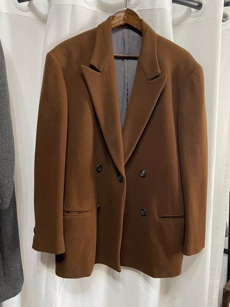 Yohji Yamamoto Yohji Yamamoto Double-breasted brown blazer jacket Size US S / EU 44-46 / 1 - 1 Thumbnail