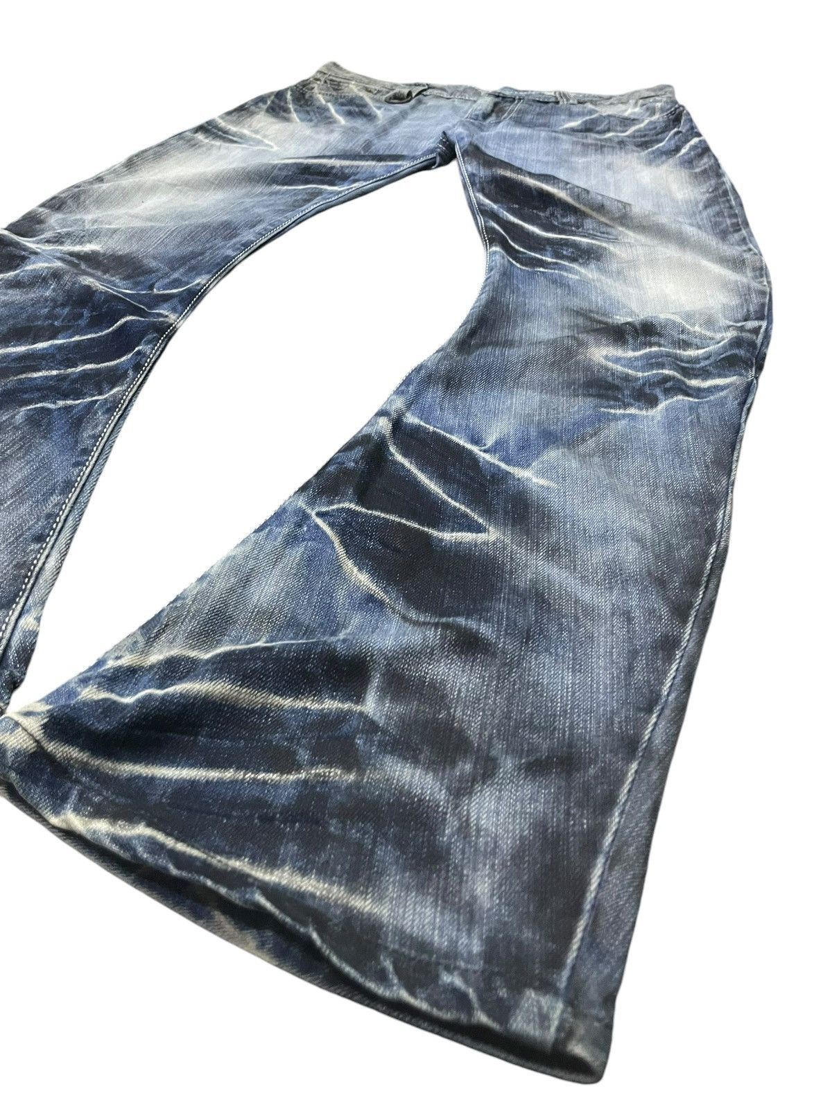 BUFFALO BOBS Buffalo Bobs Claw Mark Oil Spiral Curved Seam Flare Jeans Size US 32 / EU 48 - 7 Thumbnail