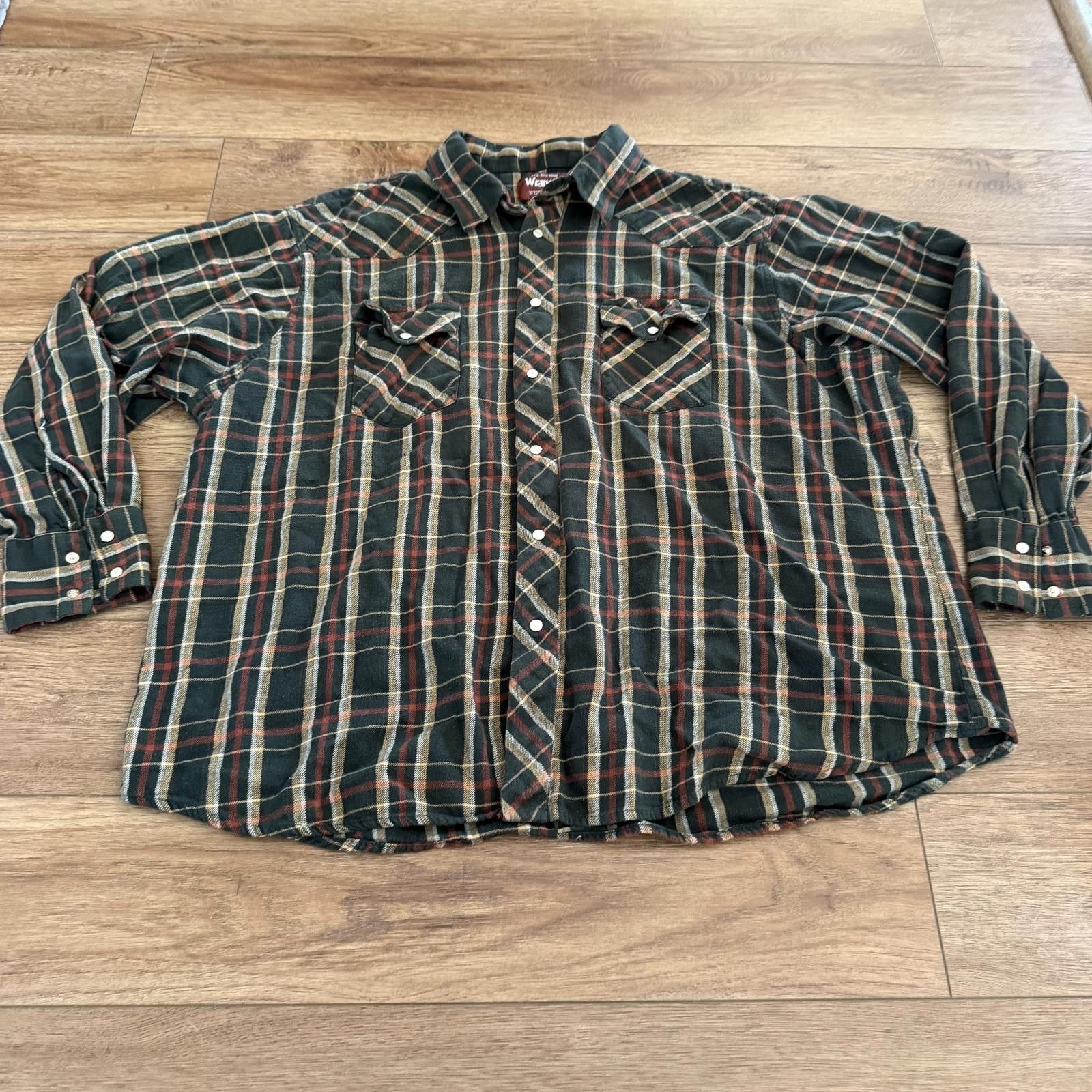 Wrangler Vintage Wrangler Western Flannel Snap Shirt 90s Y2K Cowboy Size US XXL / EU 58 / 5 - 1 Thumbnail