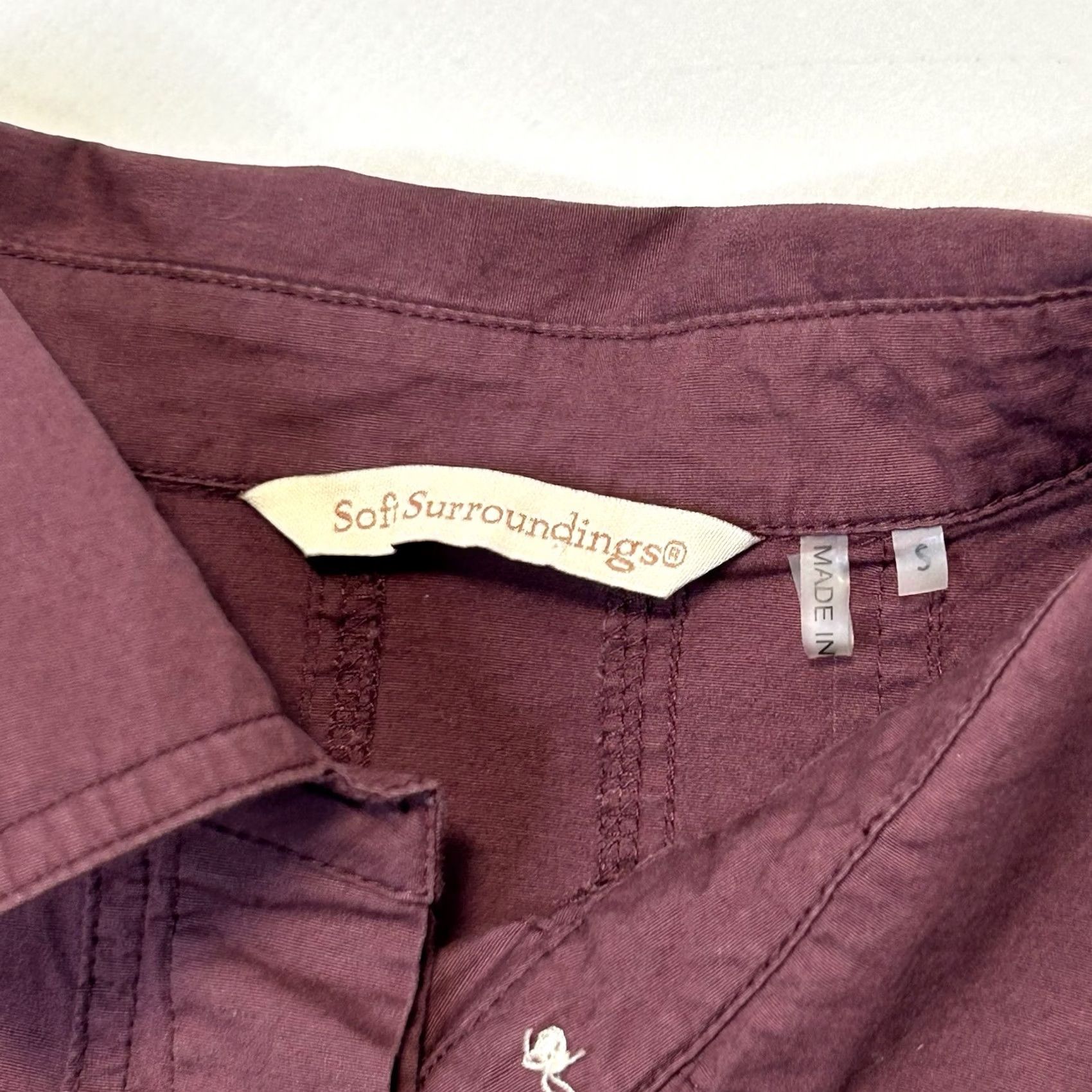Soft Surroundings Soft Surroundings Shirt Boho Button-Down Collared Long Sleeve Size S Purple Size S / US 4 / IT 40 - 4 Thumbnail