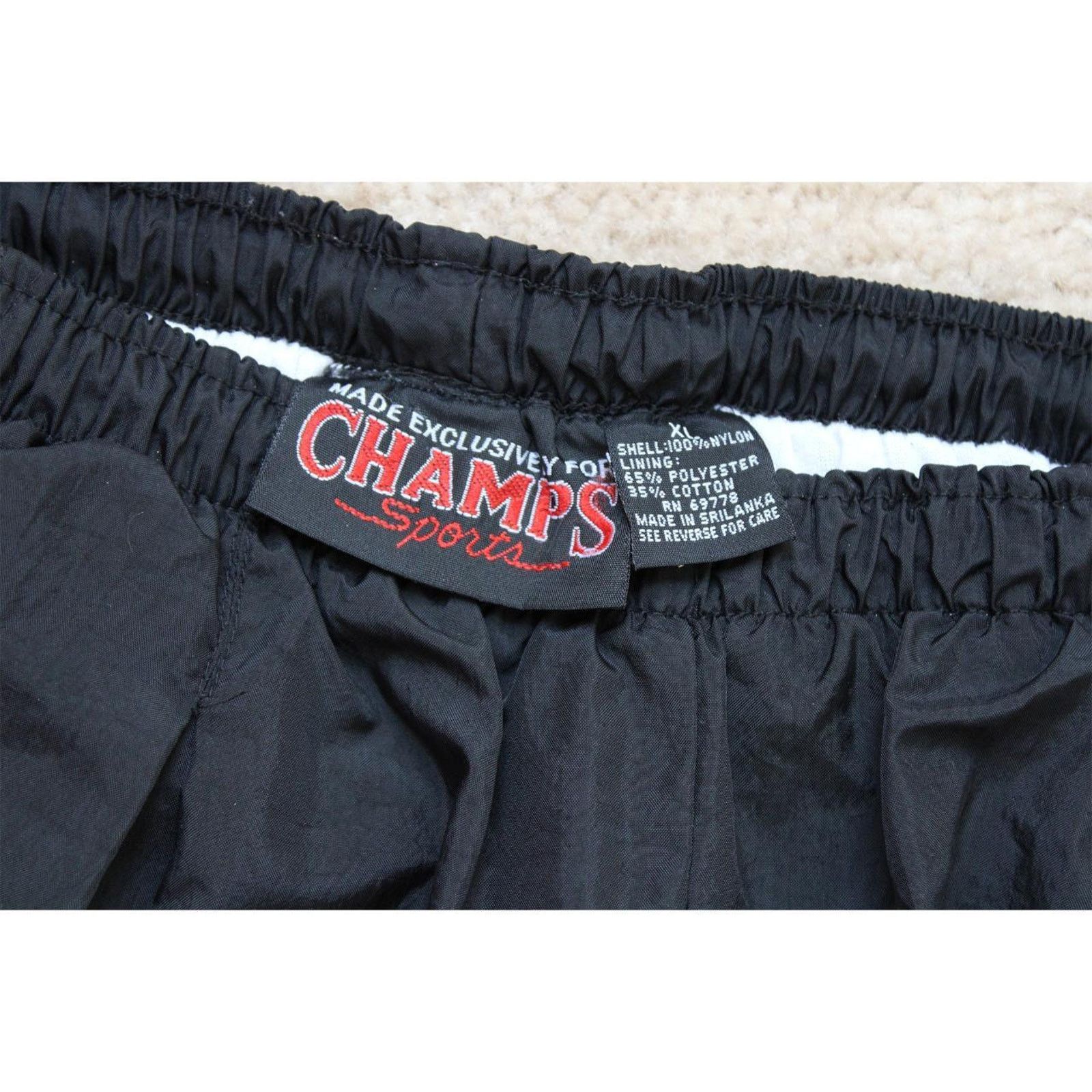 Champs Sport Baggy Black Vintage 90's Black Champs Sports Track Pants Size US 33 - 2 Thumbnail