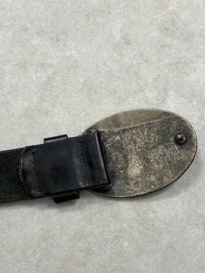 Iceberg Iceberg Black Vintage Logo Buckle Leather Belt Size ONE SIZE - 8 Thumbnail