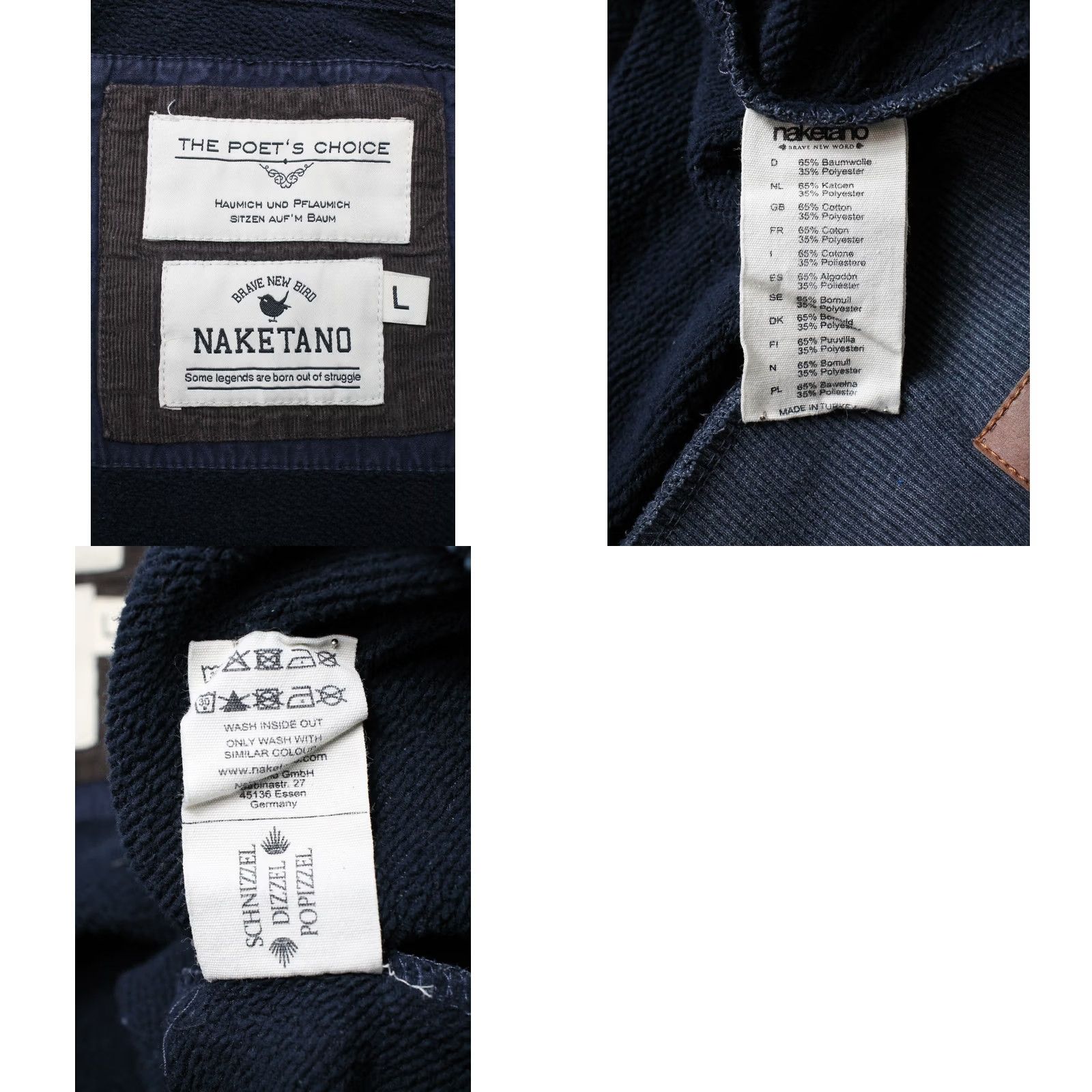 Vintage NAKETANO Hoodie Women's LARGE Blue Patterned Full Zip Hooded Pockets Size L / US 10 / IT 46 - 8 Thumbnail
