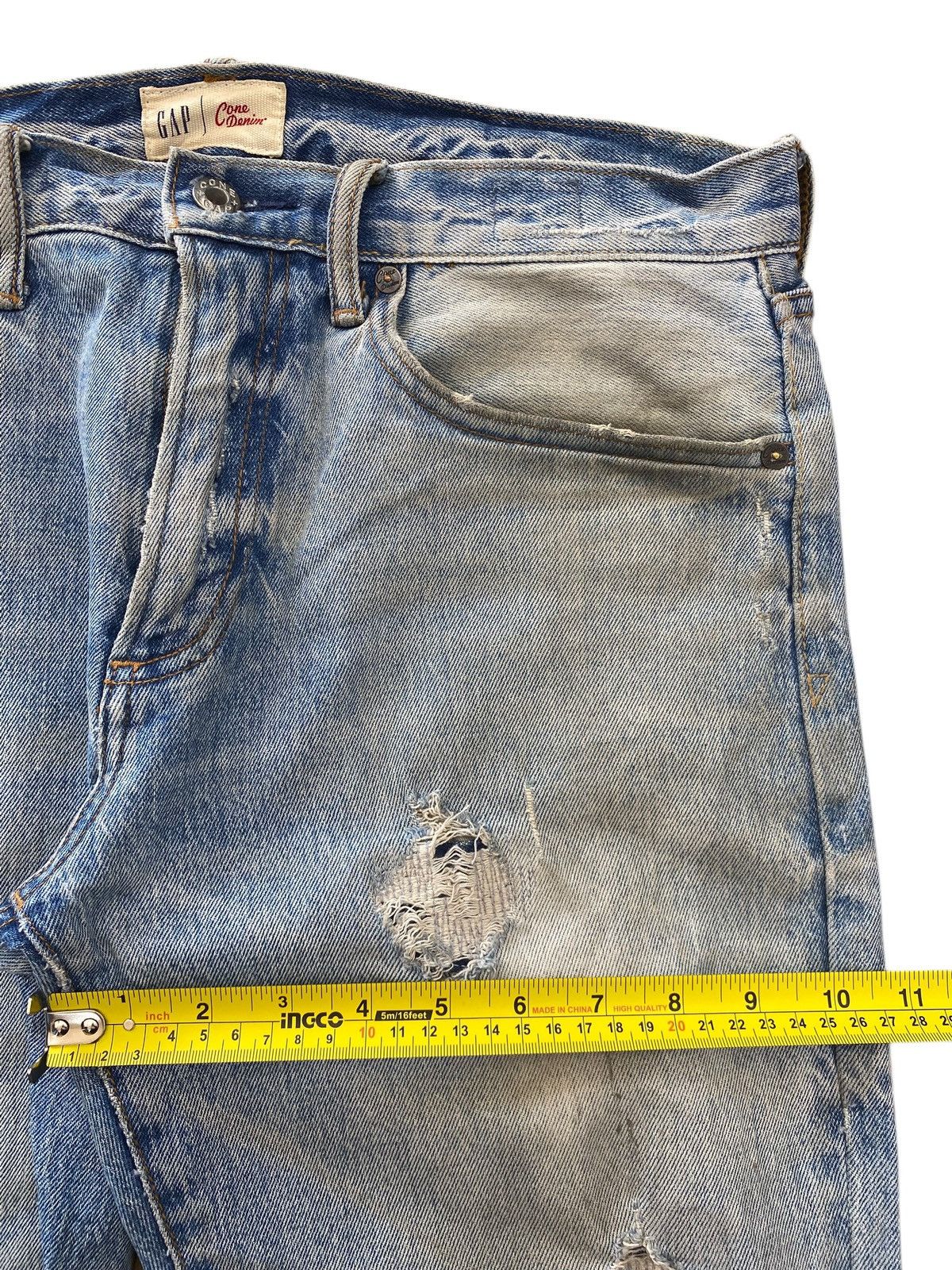 Gap Gap Faded Wash Distressed Style Straight Leg Jeans Size US 33 - 7 Thumbnail