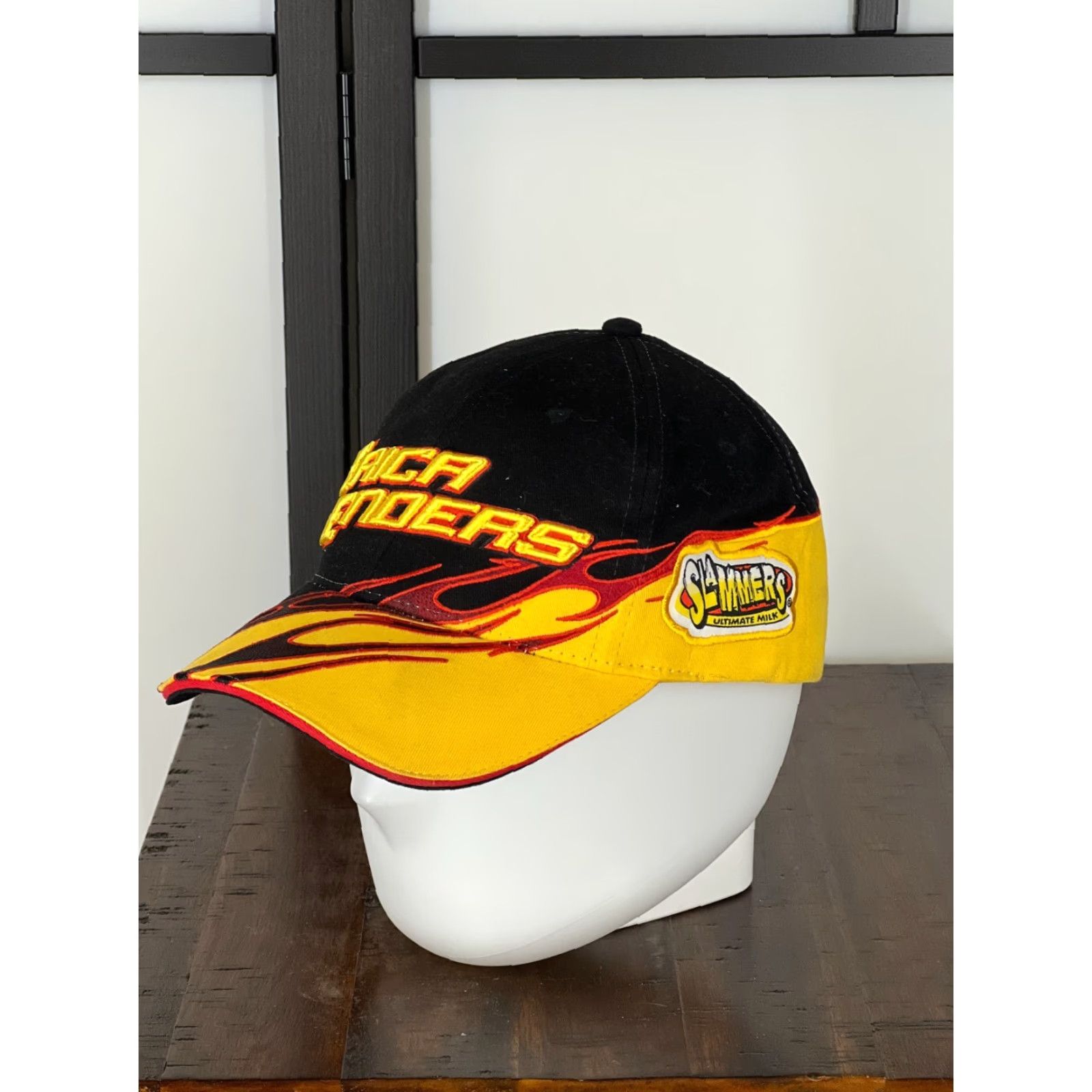 Vintage Main Gate Erica Enders Hat Cap Strap Back Adult One Size Black Yellow Flame NHRA Drag Race Size ONE SIZE - 2 Thumbnail
