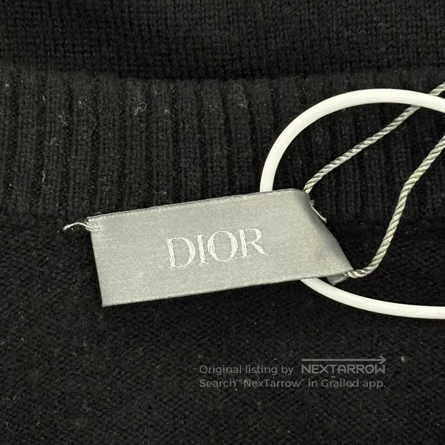 Dior Black Long Sleeve Sweater with Blue Embroidered Design. Size US S / EU 44-46 / 1 - 3 Thumbnail