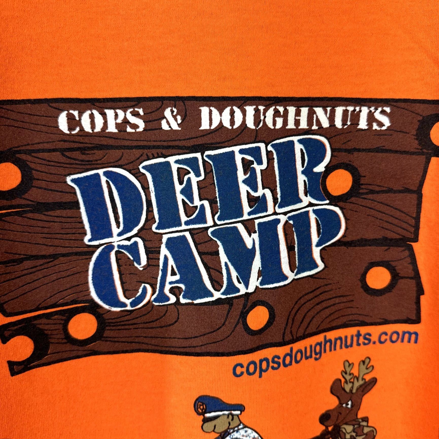 Vintage VINTAGE Cops and Doughnuts Graphic Long Sleeve T-Shirt Men Medium Orange Hunting Decor Y2K Size US M / EU 48-50 / 2 - 6 Thumbnail