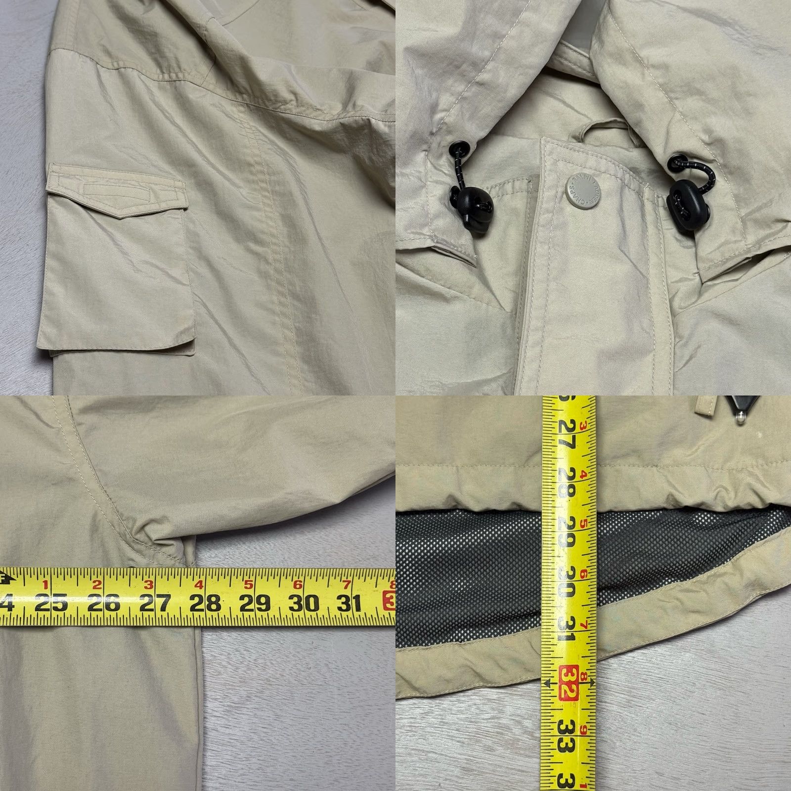 Ralph Lauren VINTAGE Ralph Lauren Chaps Anorak Shirt Jacket Men 2XL Beige Striped 90s Nautical Rain Coat Hooded Water Resistant Wind-Resistant Fishtail Full-Zip Size US XXL / EU 58 / 5 - 8 Thumbnail