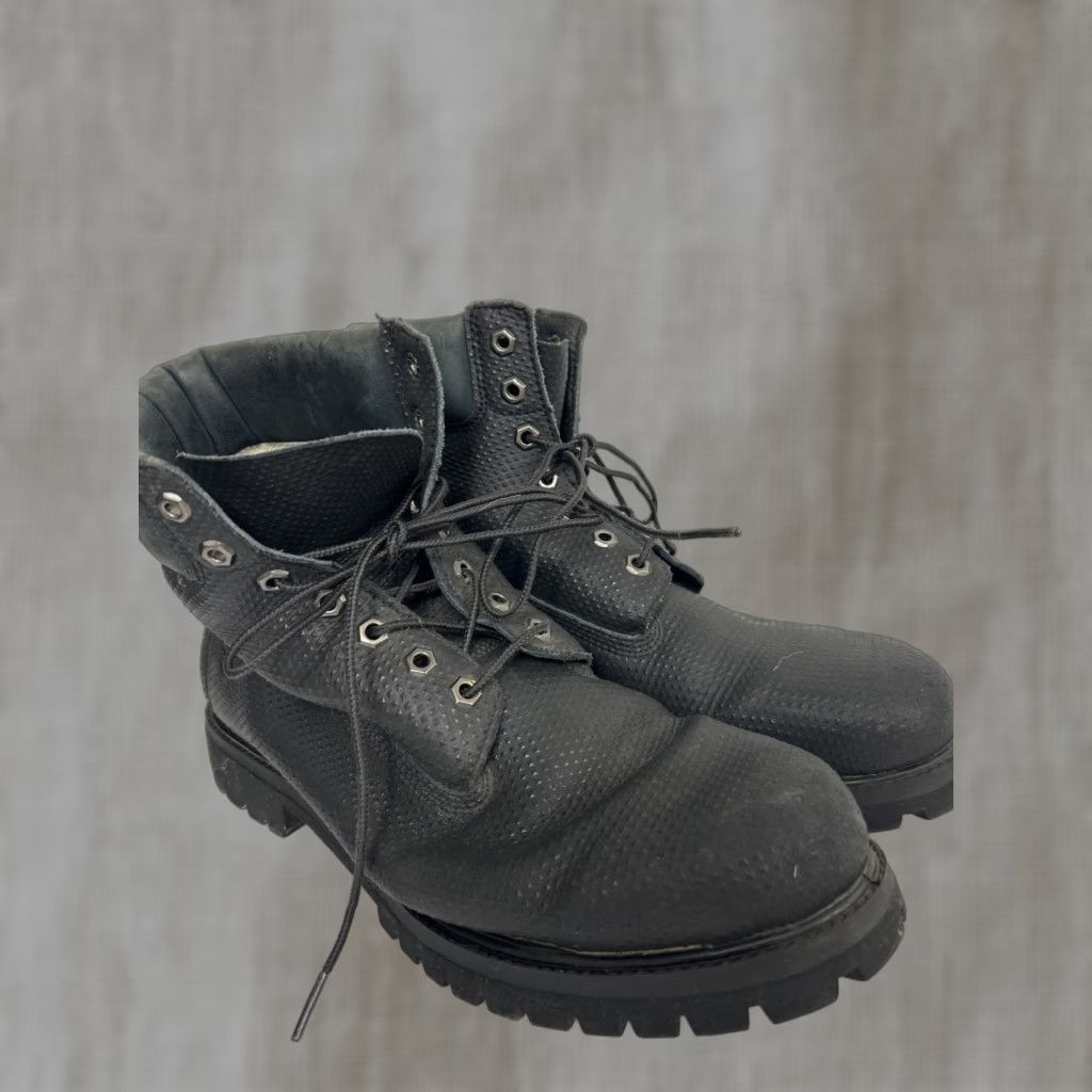 Timberland Timberland Mens Boot 11 Leather Black 6 Inch Textured Lace Up Premium Combat Mens Size US 11 / EU 44 - 1 Thumbnail