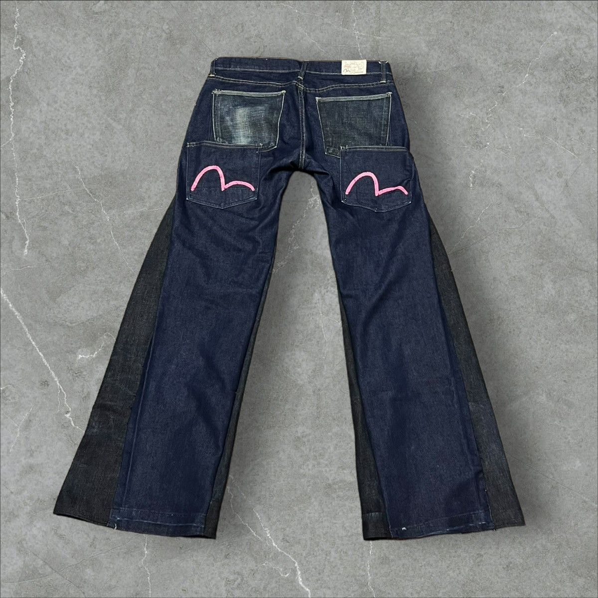 Evisu jeans custom hand made pink flared