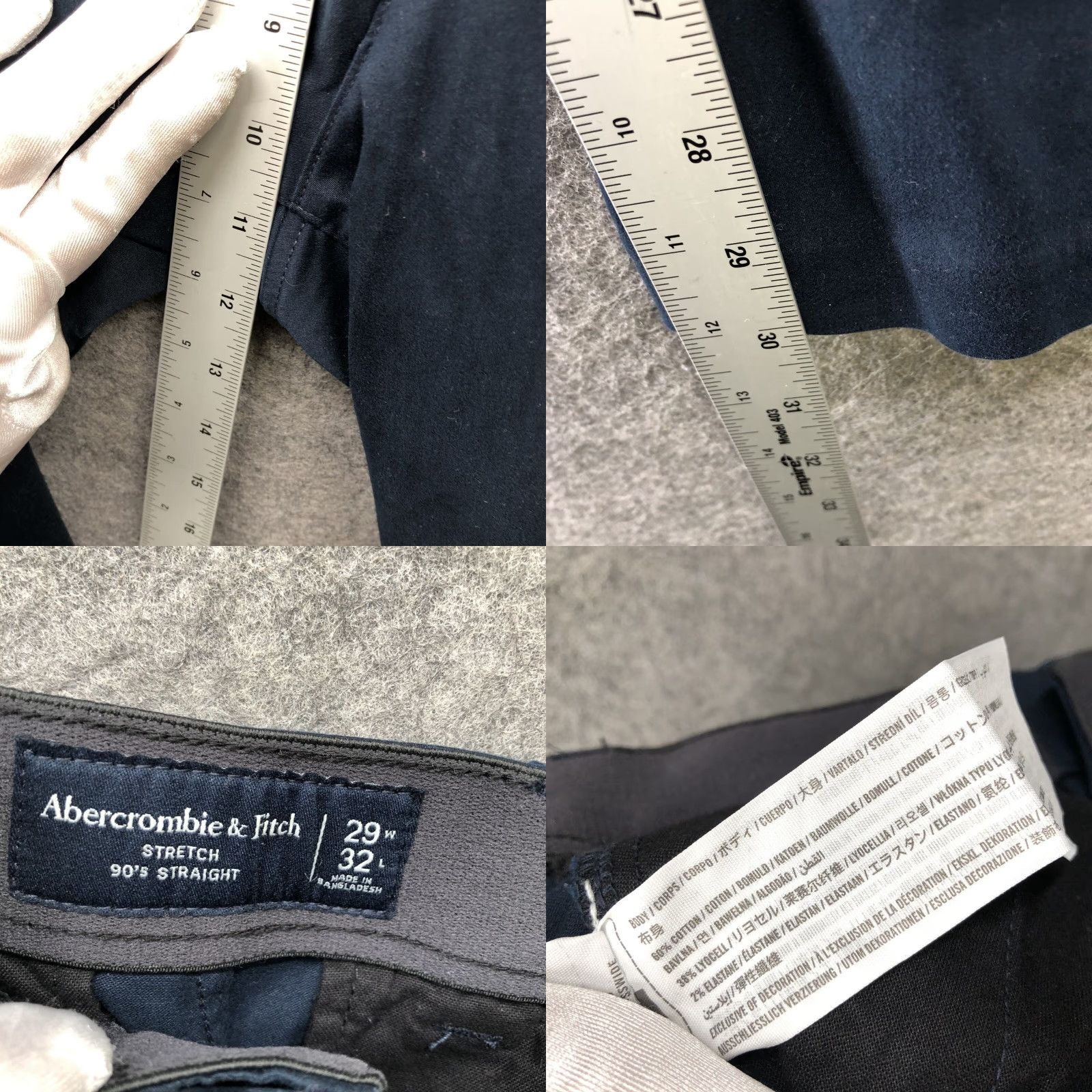 Abercrombie & Fitch VINTAGE Abercrombie & Fitch Stretch 90s Chino Pants Mens 29x30 Navy Cotton Blend Zip Pocket Slim Straight Men's Casual Workwear 90s Mens Size US 29 - 8 Thumbnail
