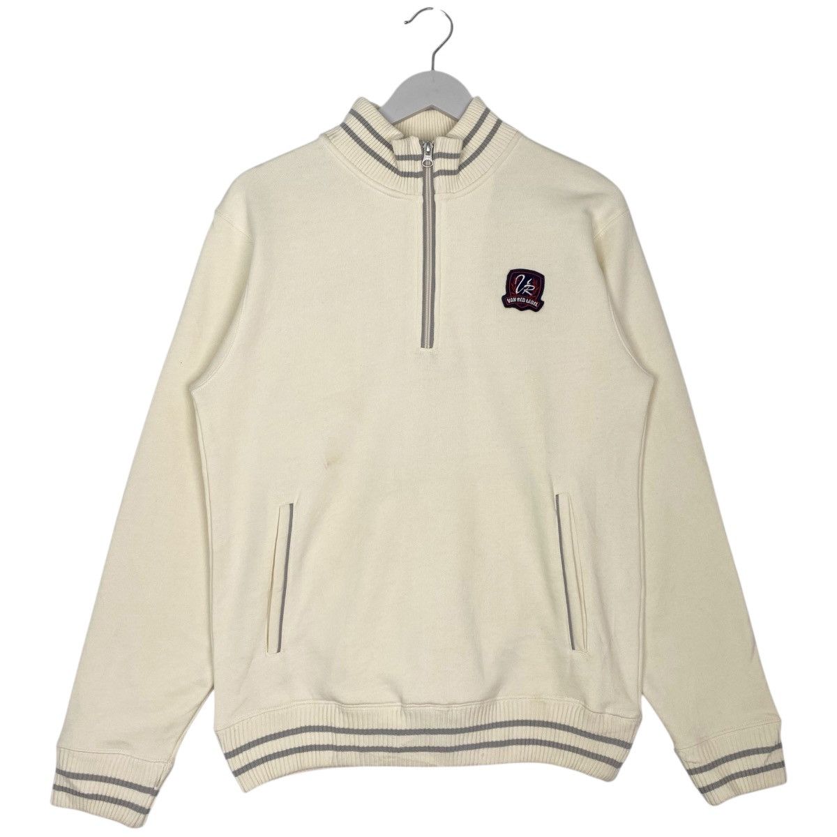 Vintage Vintage Van Jac Half Zip Sweatshirt Beige Pullover Size M Size US M / EU 48-50 / 2 - 1 Thumbnail