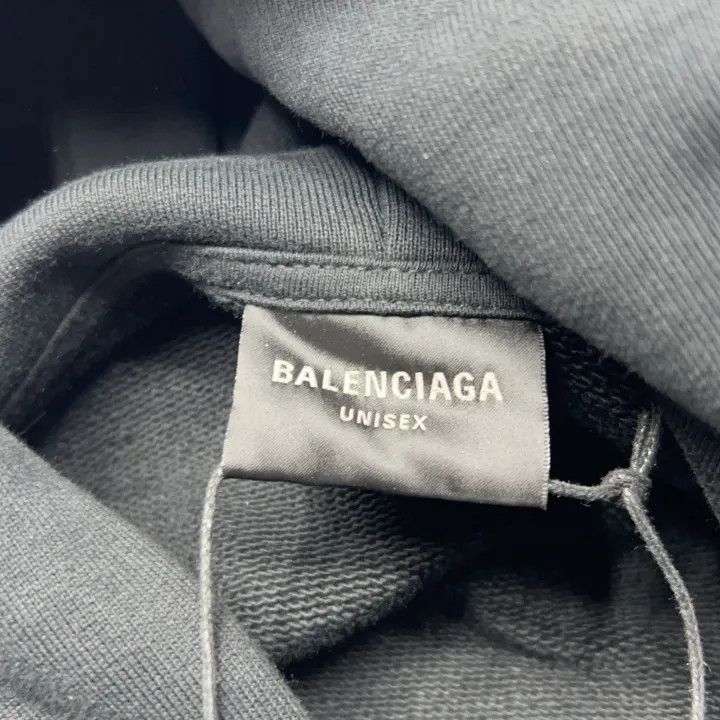 Balenciaga Balenciaga Tape Logo Black Hoodie 0079-2507 Size US M / EU 48-50 / 2 - 2 Thumbnail